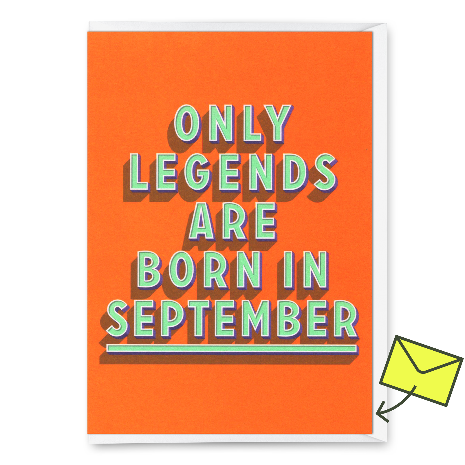 Greeting card "Legends September" | Cool folding card with saying for birthday