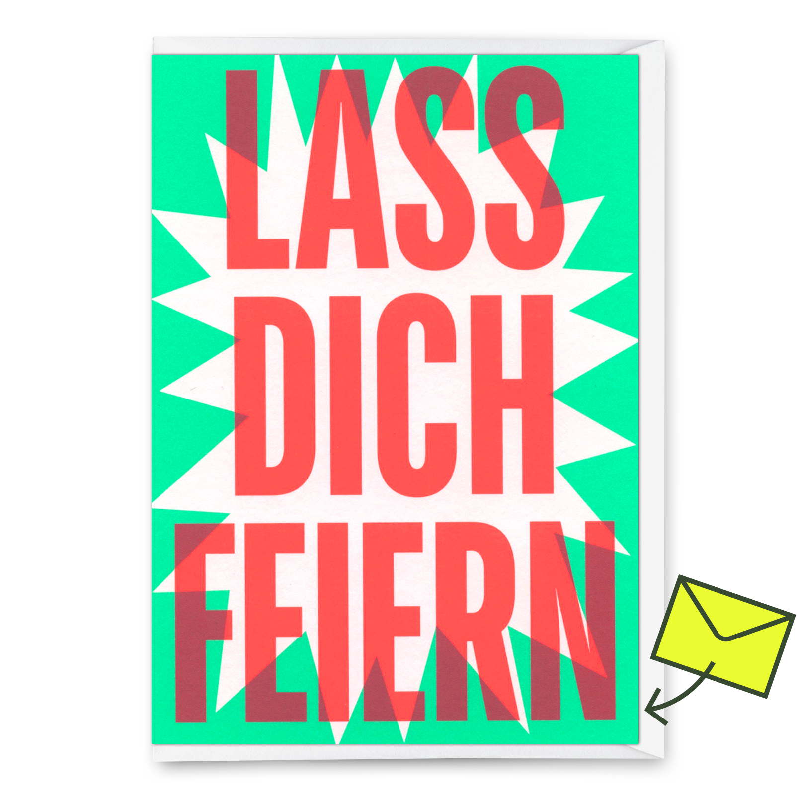 Greeting card "Let's celebrate you" | Cool folding card with saying