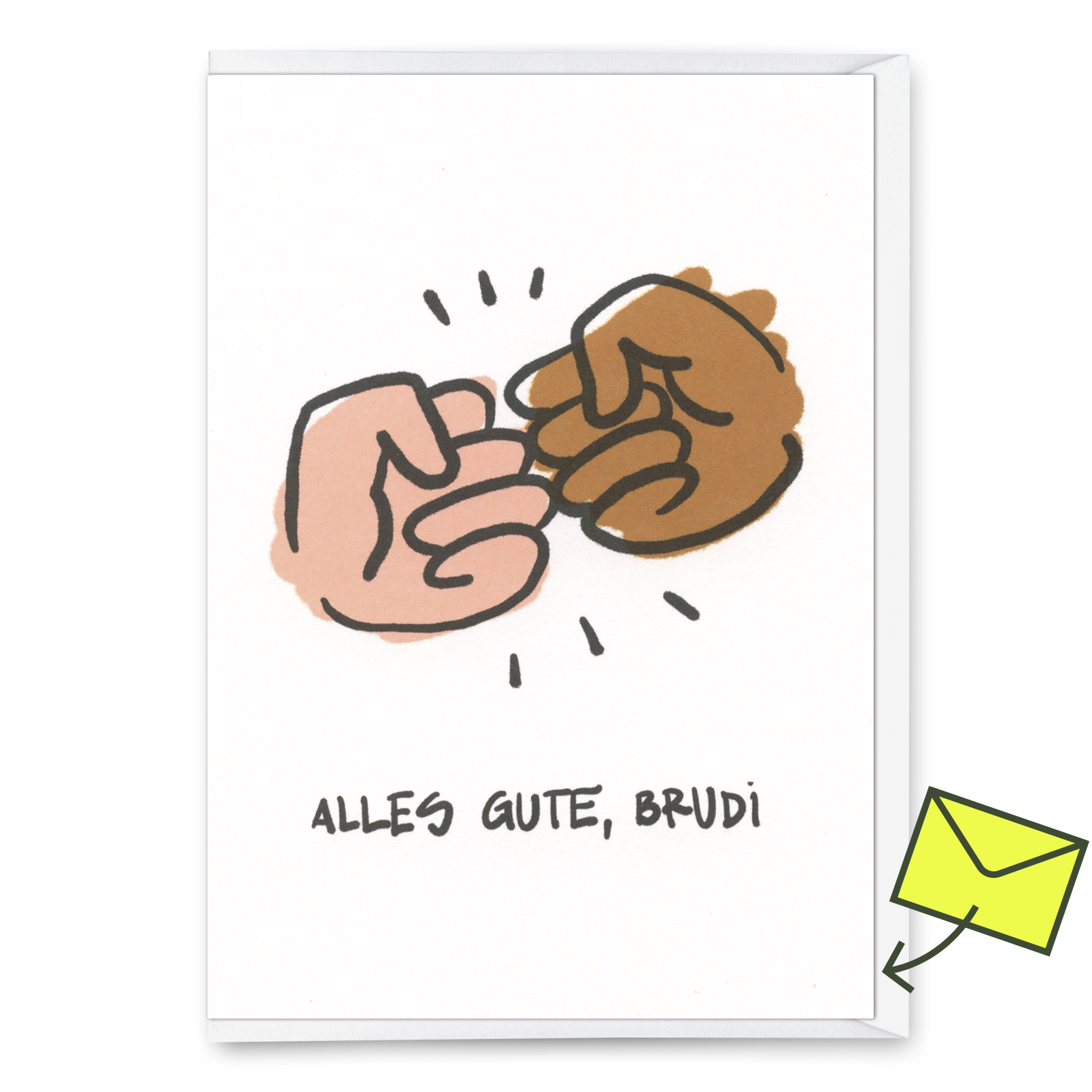 Greeting card "Alles Gute Brudi" | Cool folding card for every occasion