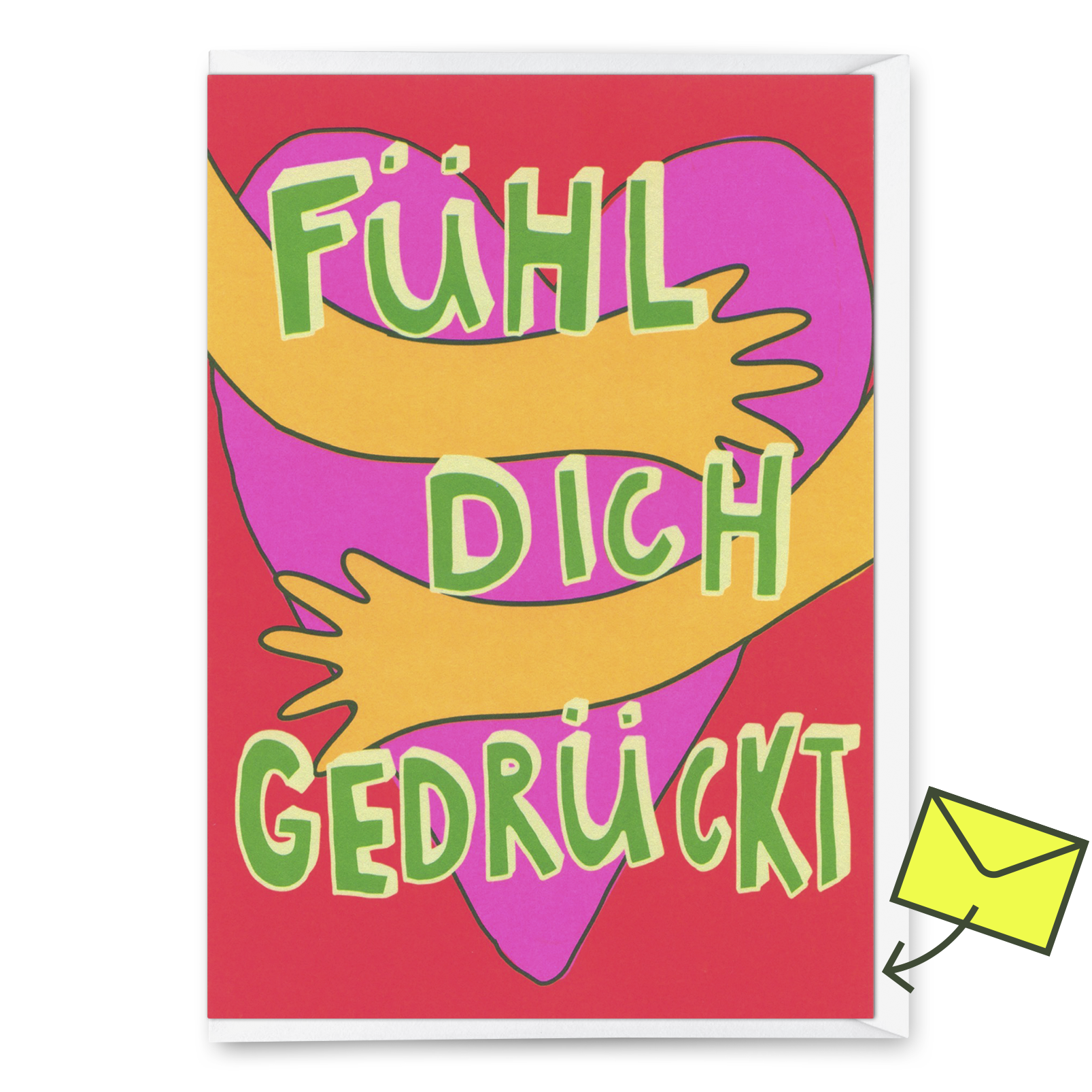 Grußkarte "Fühl dich gedrückt" | Besondere Klappkarte für jeden Anlass