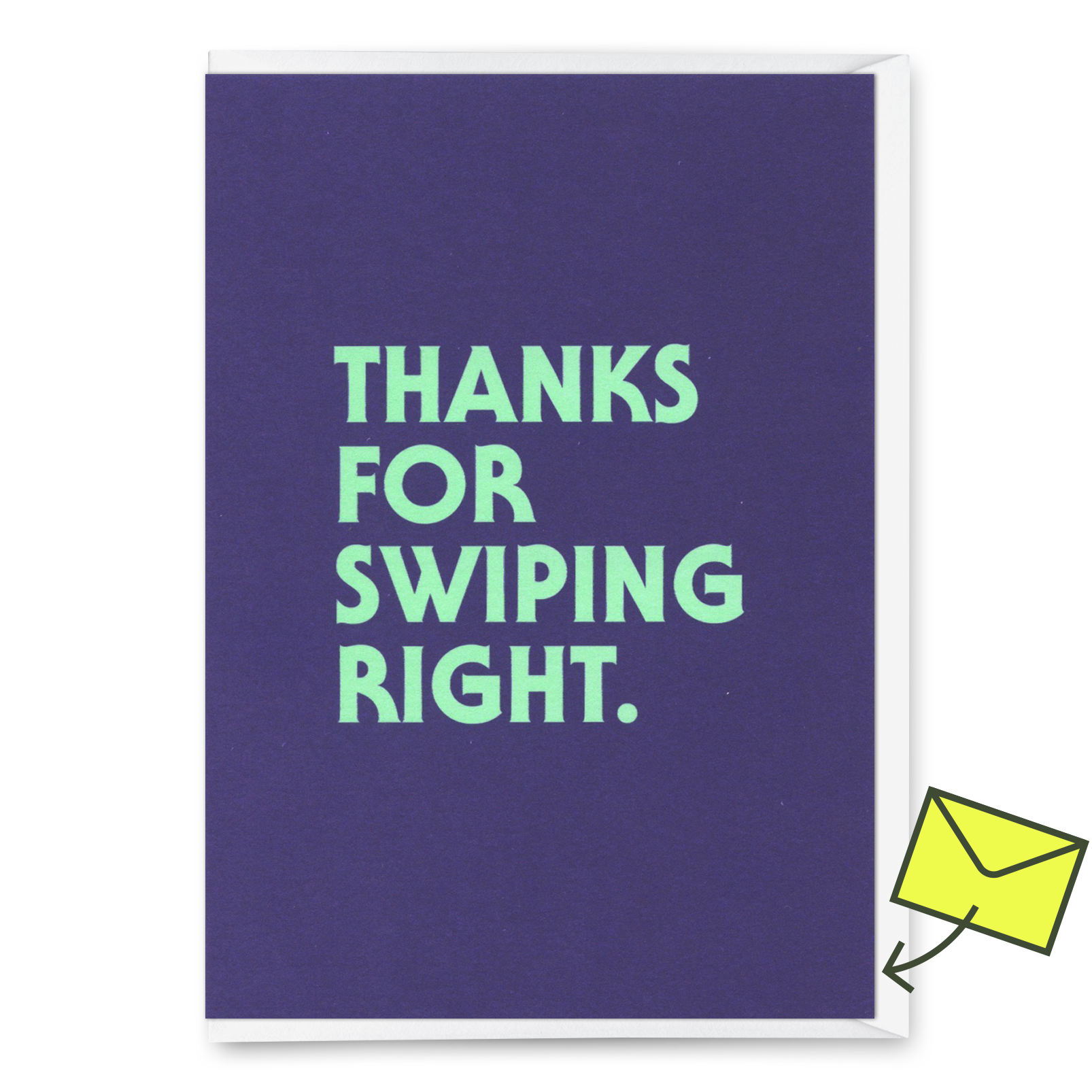Grußkarte "Swiping right" | Lustige Klappkarte mit Spruch für Verliebte
