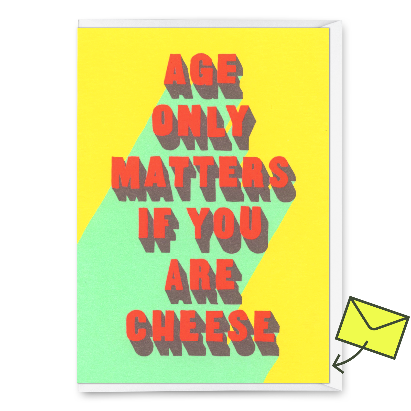 Greeting card "Cheese" | Funny folding card with saying for birthday