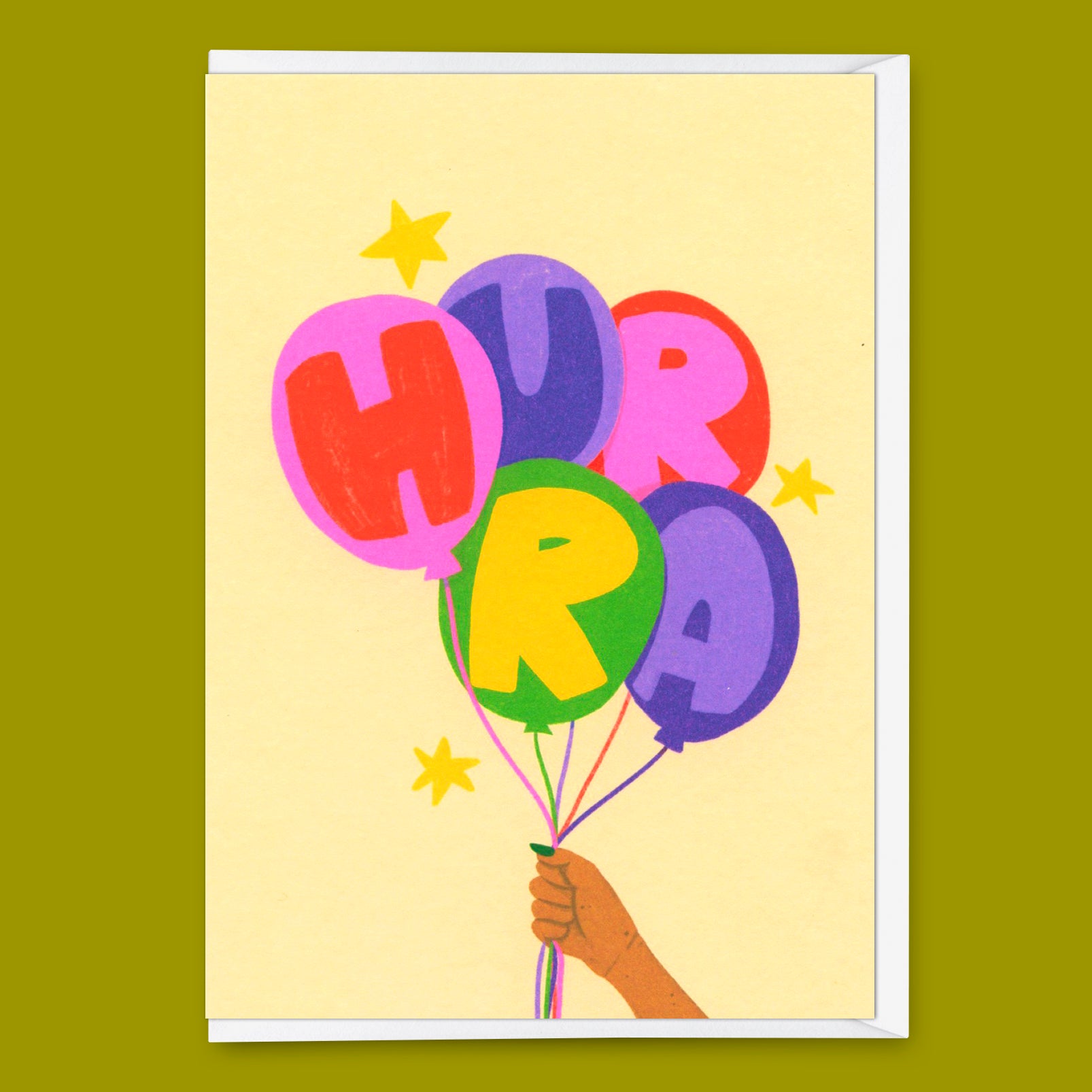 Grußkarte "Hurra Luftballons" | Besondere Klappkarte für jeden Anlass