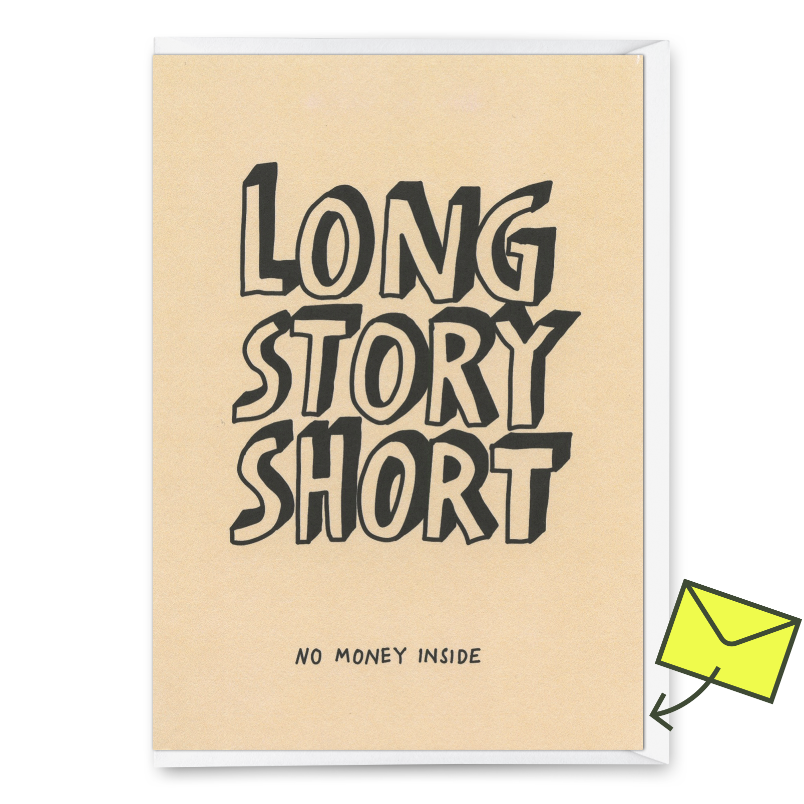 Grußkarte "No money inside" | Lustige Klappkarte für Verliebte