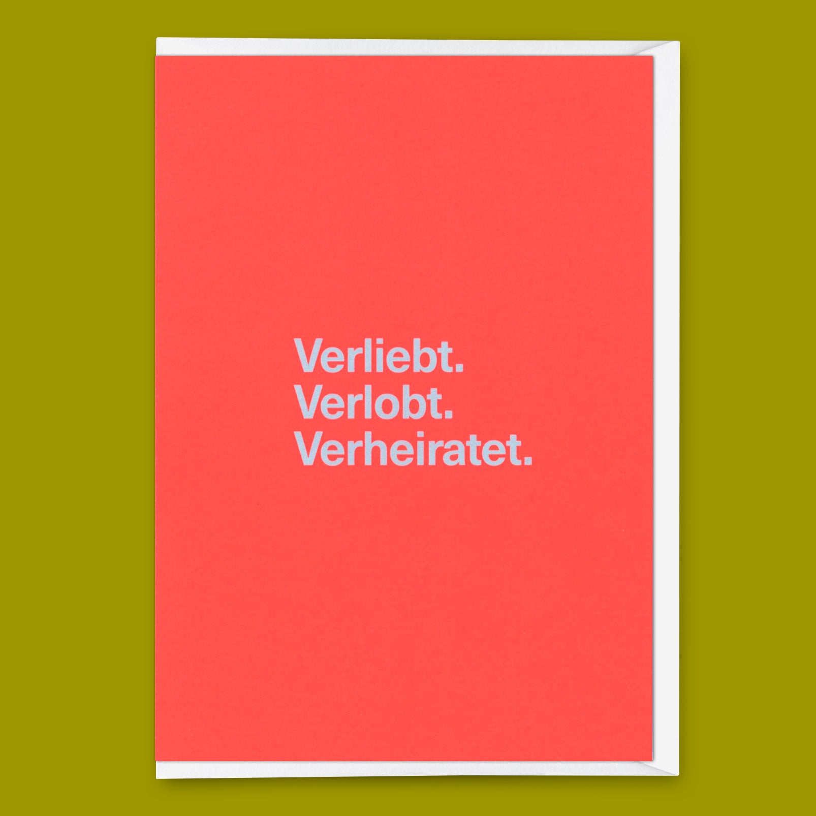 Grußkarte "Verliebt. Verlobt. Verheiratet." | Besondere Klappkarte zur Hochzeit