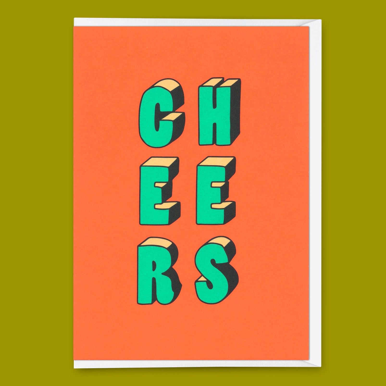 Grußkarte "Cheers 3D-Typo" | Coole Klappkarte für jeden Anlass