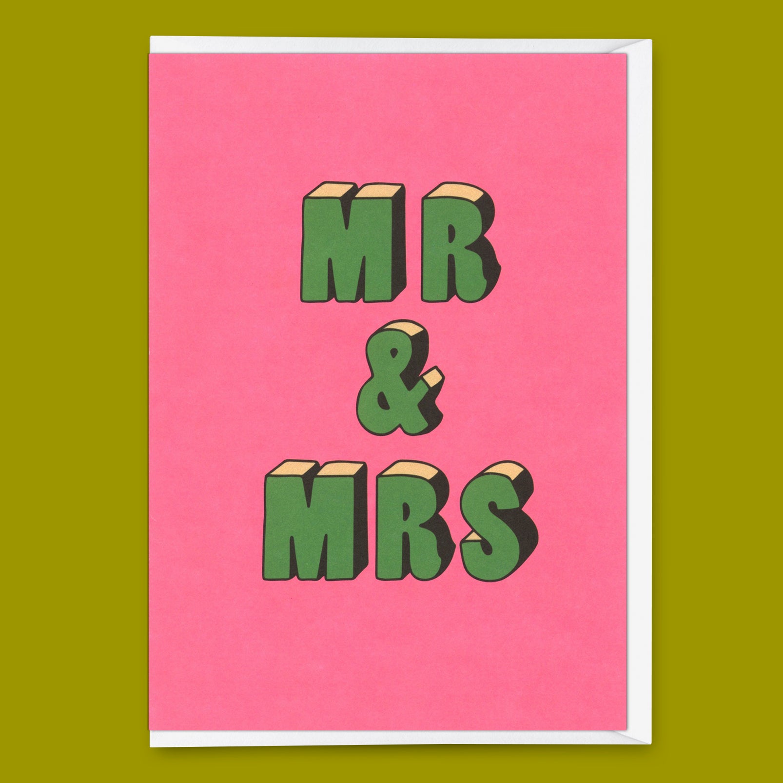 Grußkarte "Mr & Mrs 3D-Typo" | Coole Klappkarte zur Hochzeit
