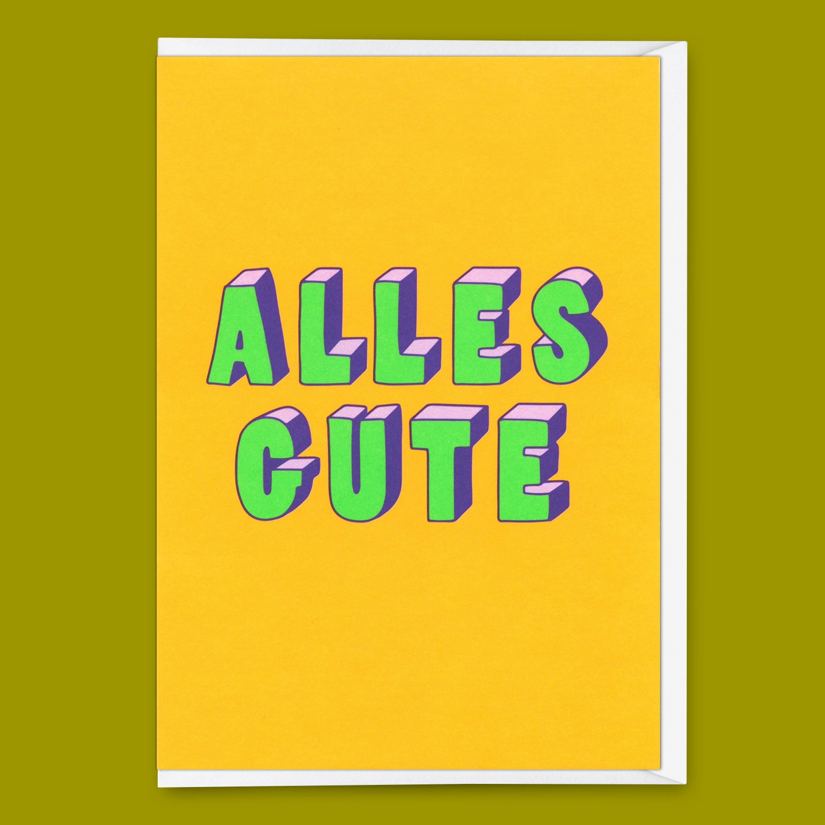 Greeting card "Alles Gute 3D-Typo" | Cool folding card for a wedding