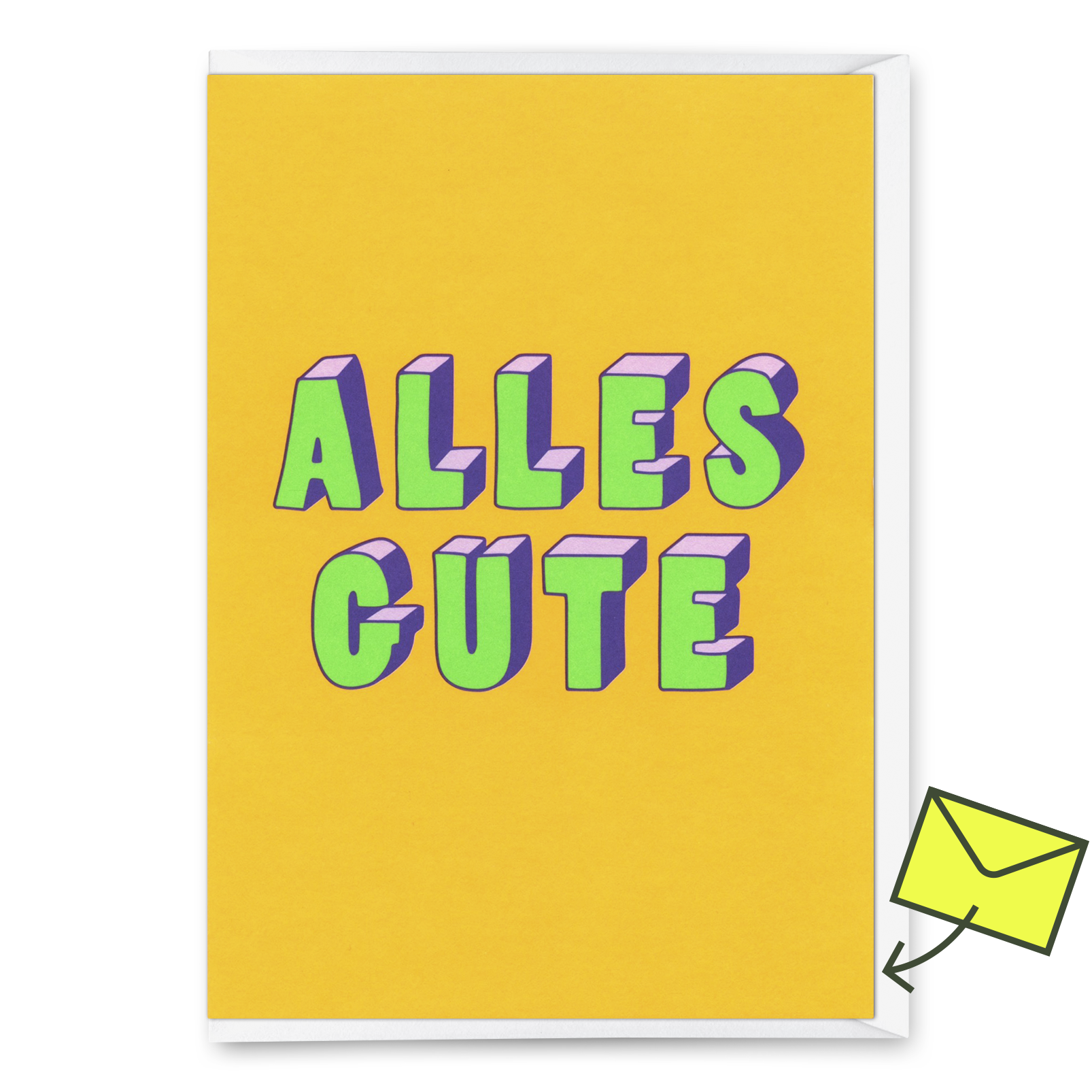 Greeting card "Alles Gute 3D-Typo" | Cool folding card for a wedding