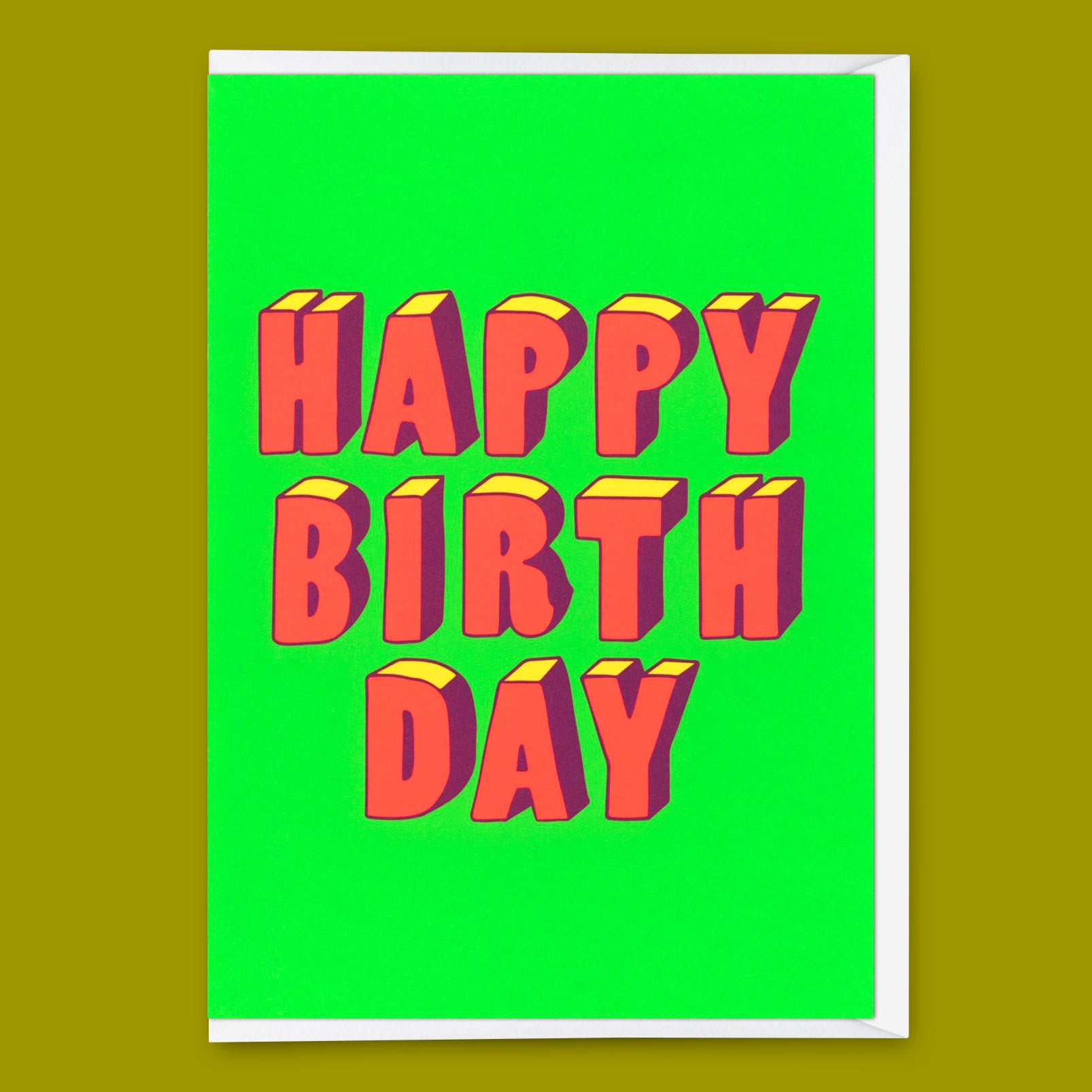 Greeting card "Happy Birthday 3D-Typo" | Cool folding card for birthday