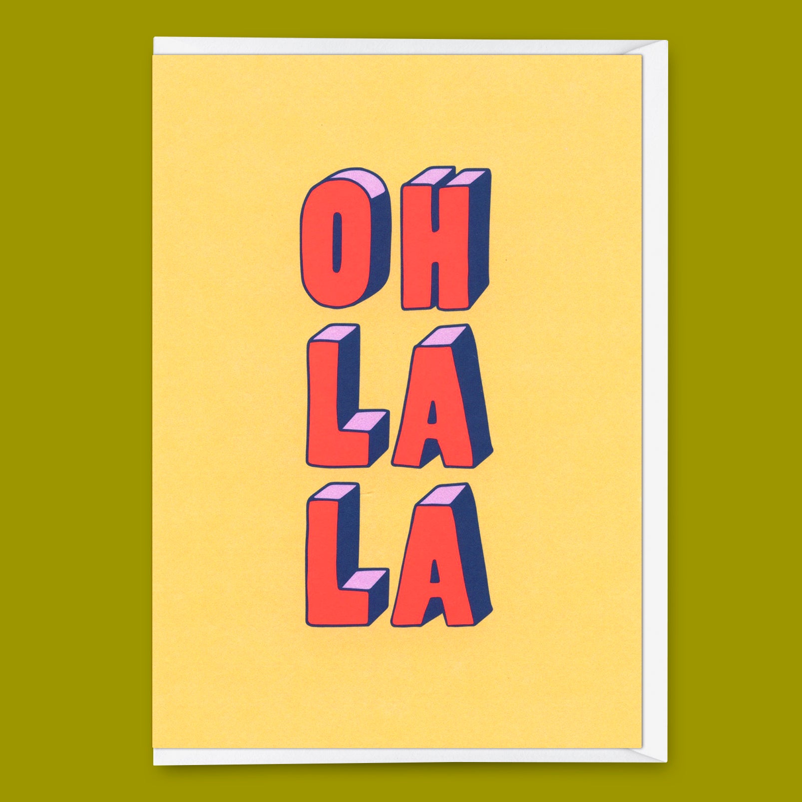 Greeting card "Oh la la 3D-Typo" | Cool folding card for every occasion