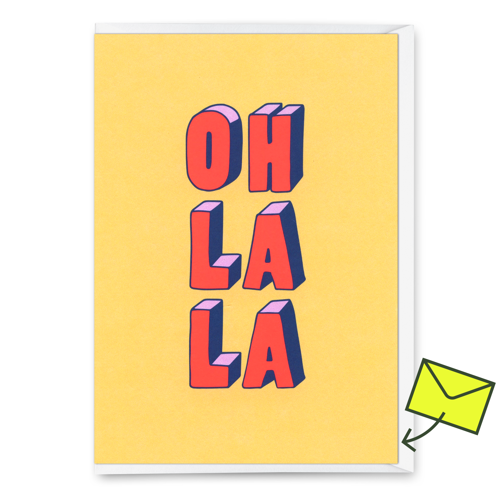 Greeting card "Oh la la 3D-Typo" | Cool folding card for every occasion