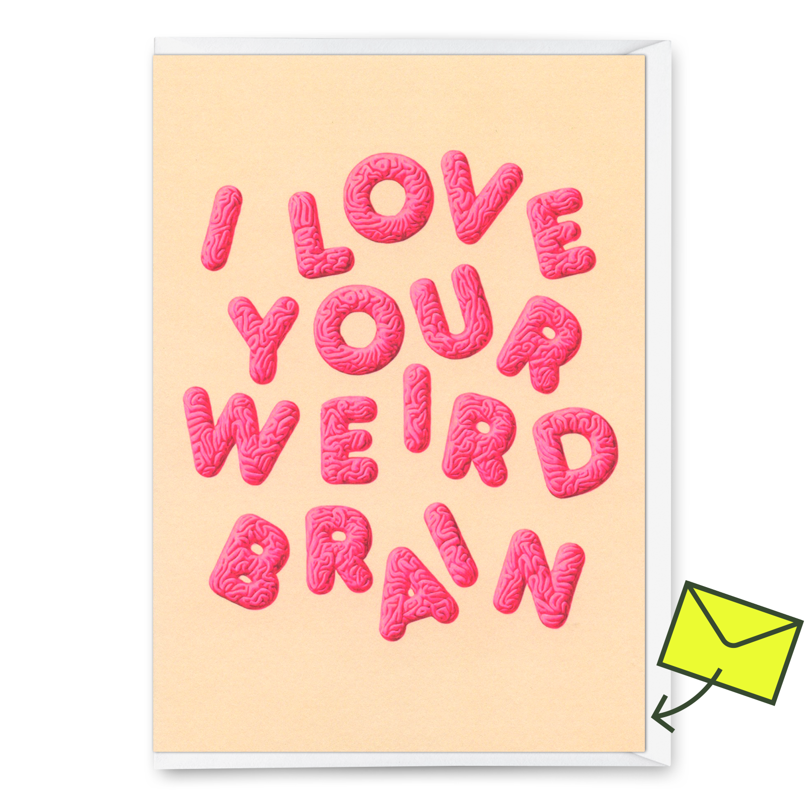 Grußkarte "Weird brain" | Lustige Klappkarte für Verliebte