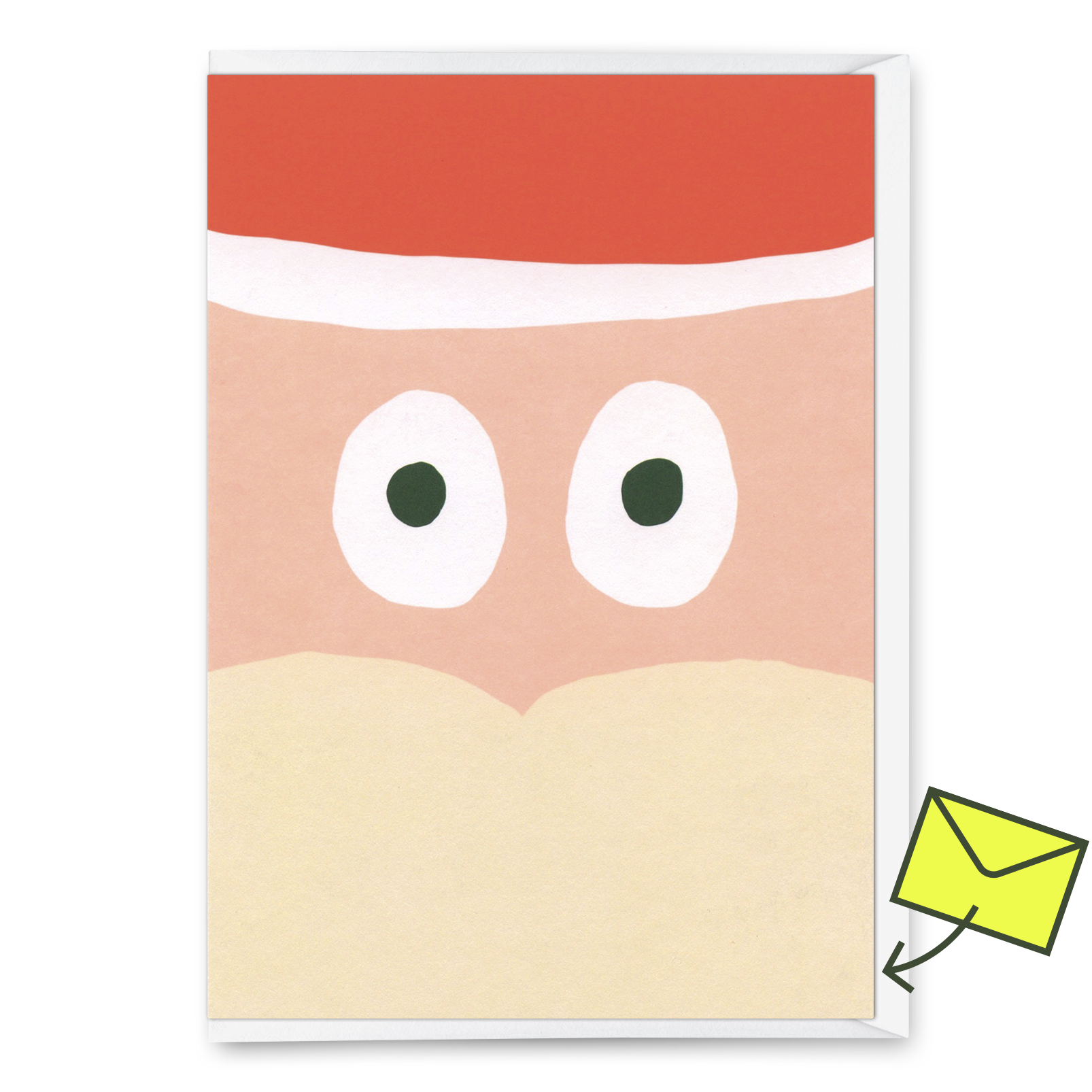 Grußkarte "Santa face" | Schöne Karte zu Weihnachten