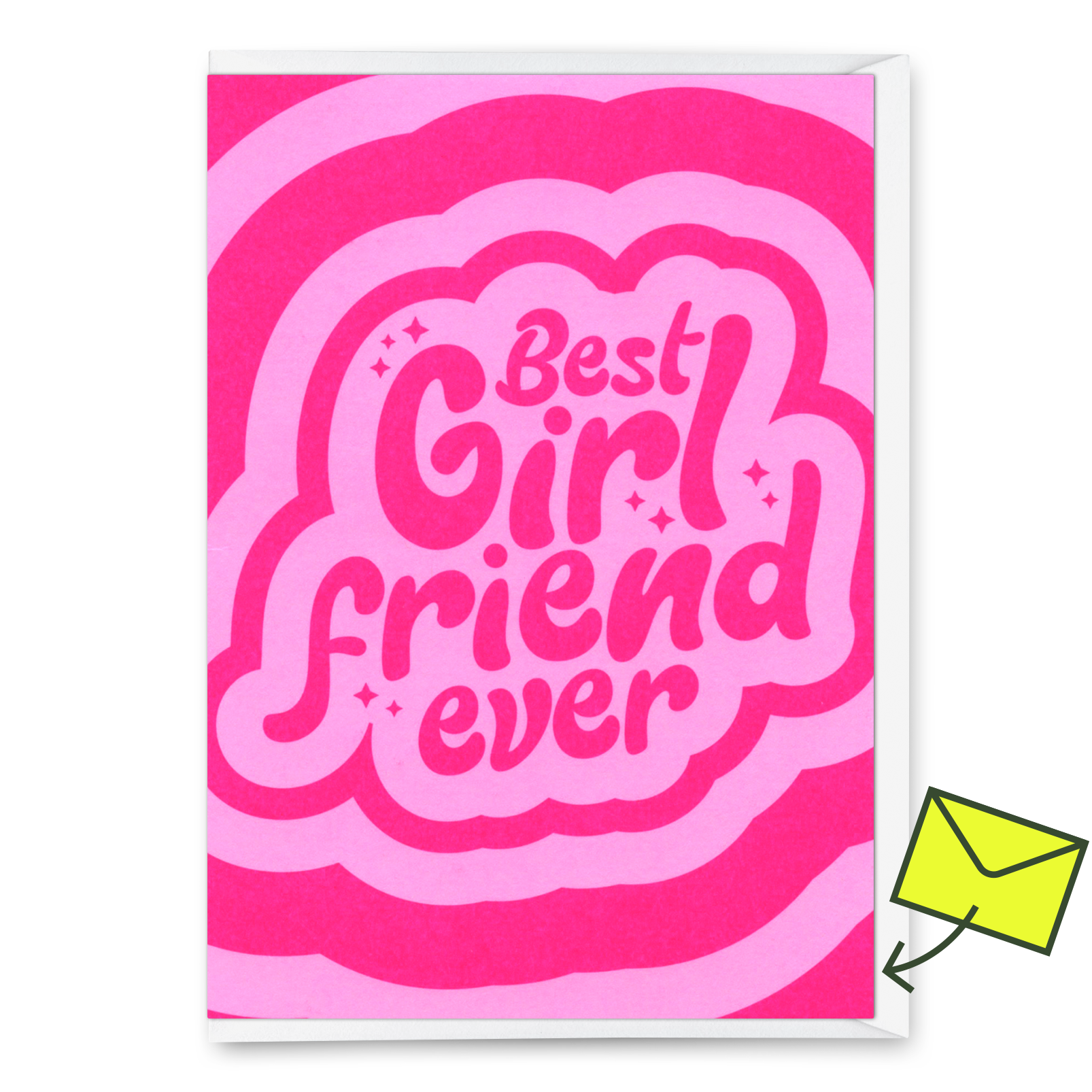 Grußkarte "Best girlfriend ever" | Coole Klappkarte für Verliebte