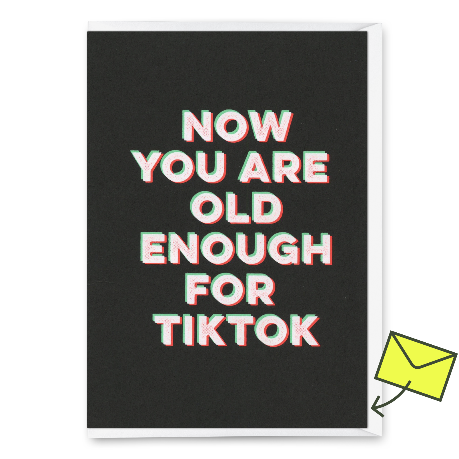 Grußkarte "Old enough for TikTok" | Lustige Klappkarte zum Geburtstag