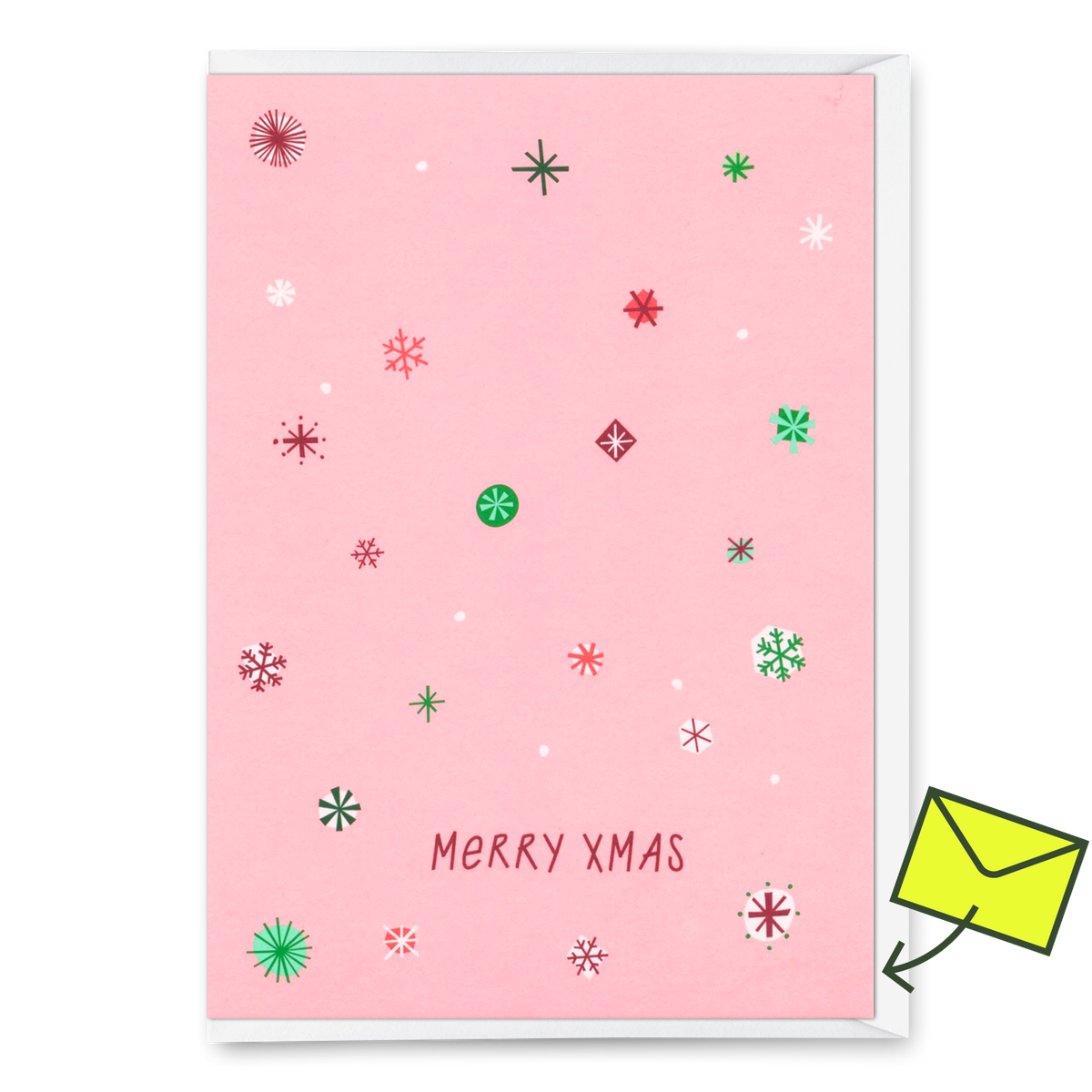 Grußkarte "Schneeflocken Rosa" | Schöne Klappkarte zu Weihnachten