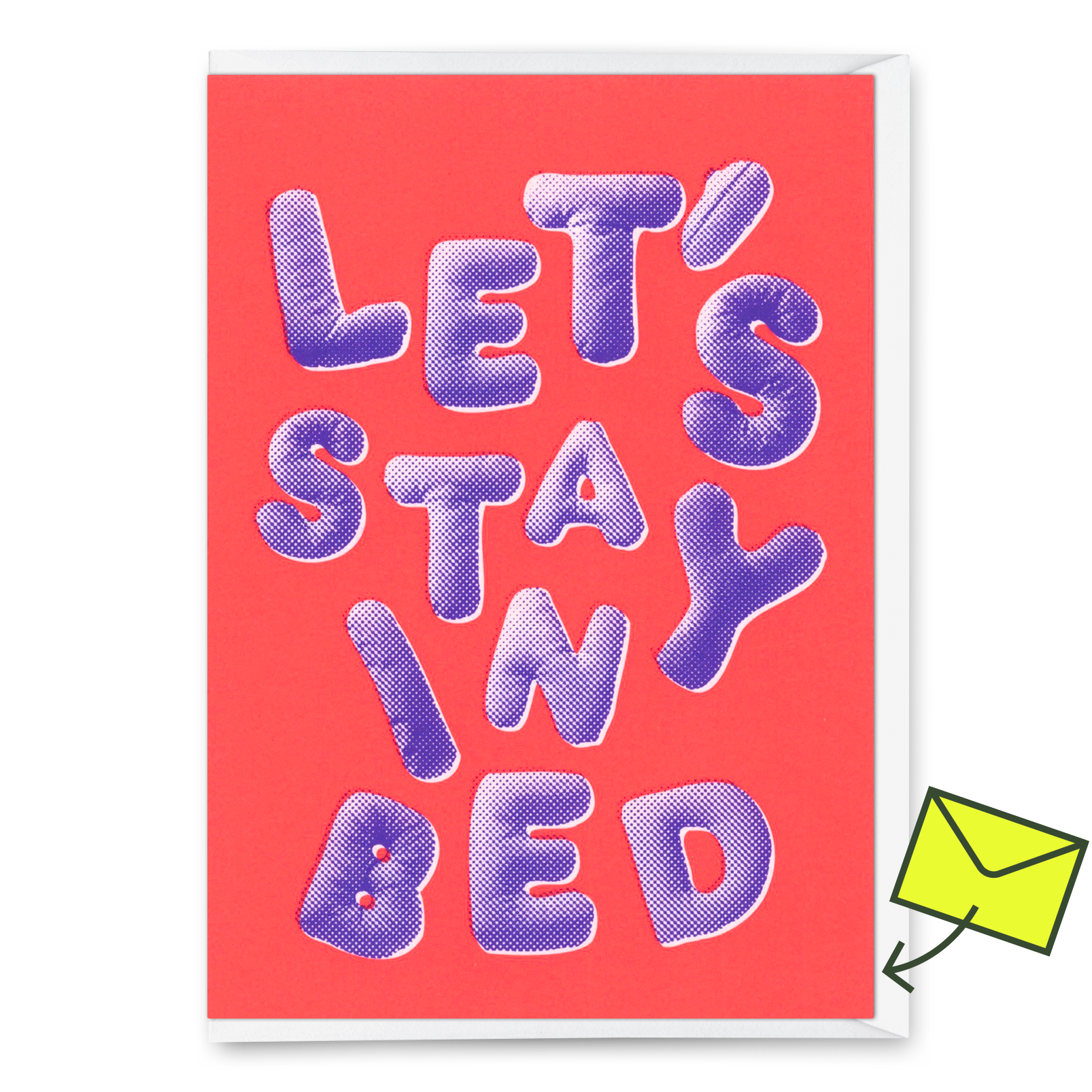 Grußkarte "Let`s stay in bed" | Schöne Klappkarte für Verliebte