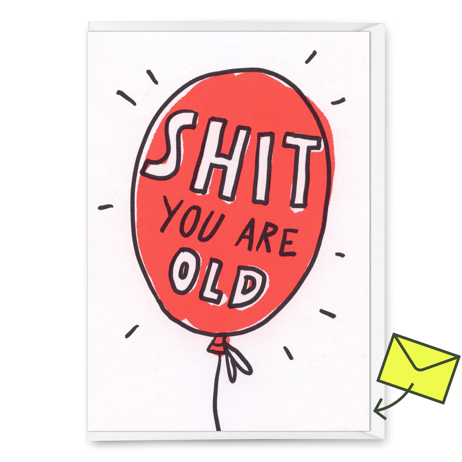 Grußkarte "Shit. You are old." | Lustige Klappkarte zum Geburtstag