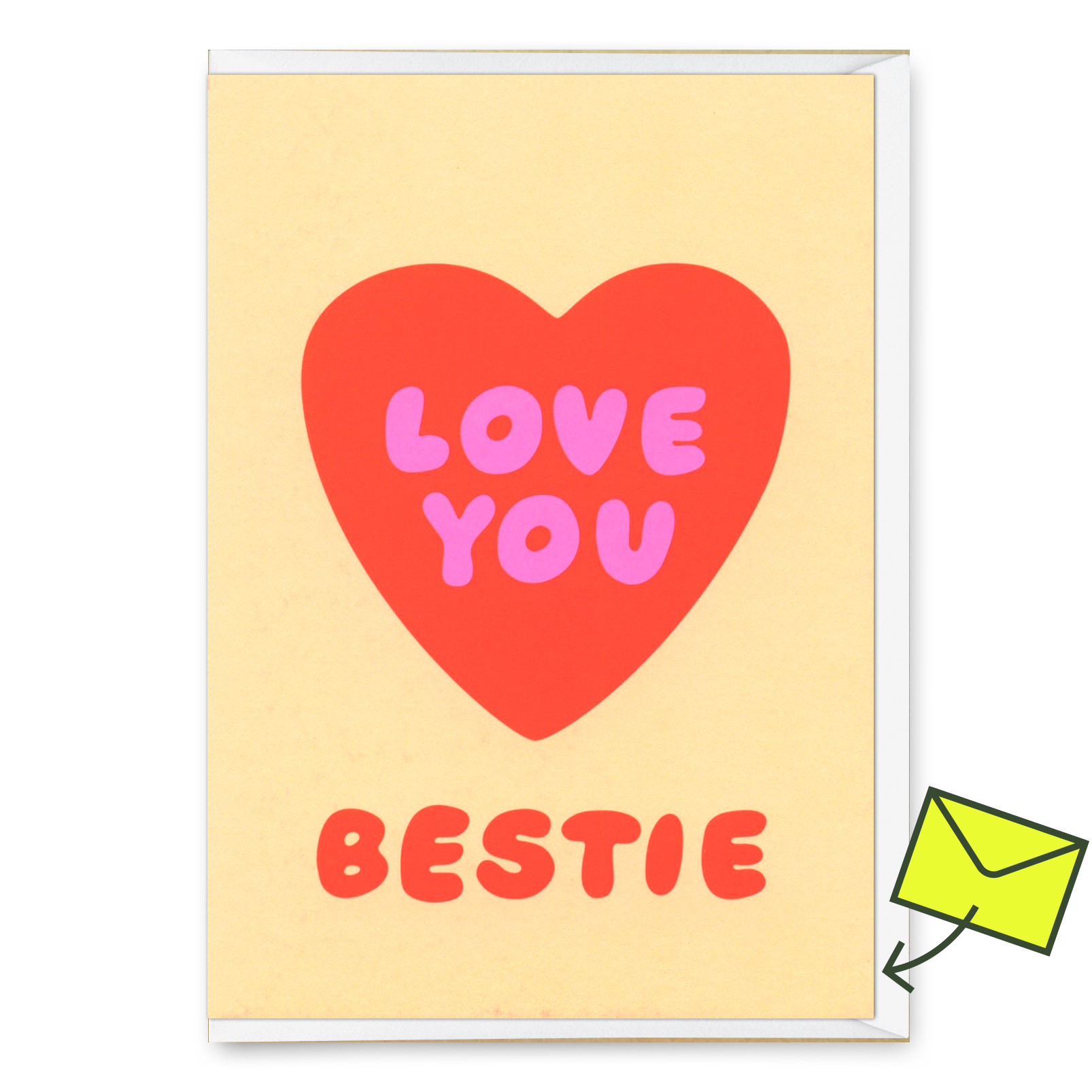 Grußkarte "Love you, Bestie" | Schöne Freundschafts-Klappkarte