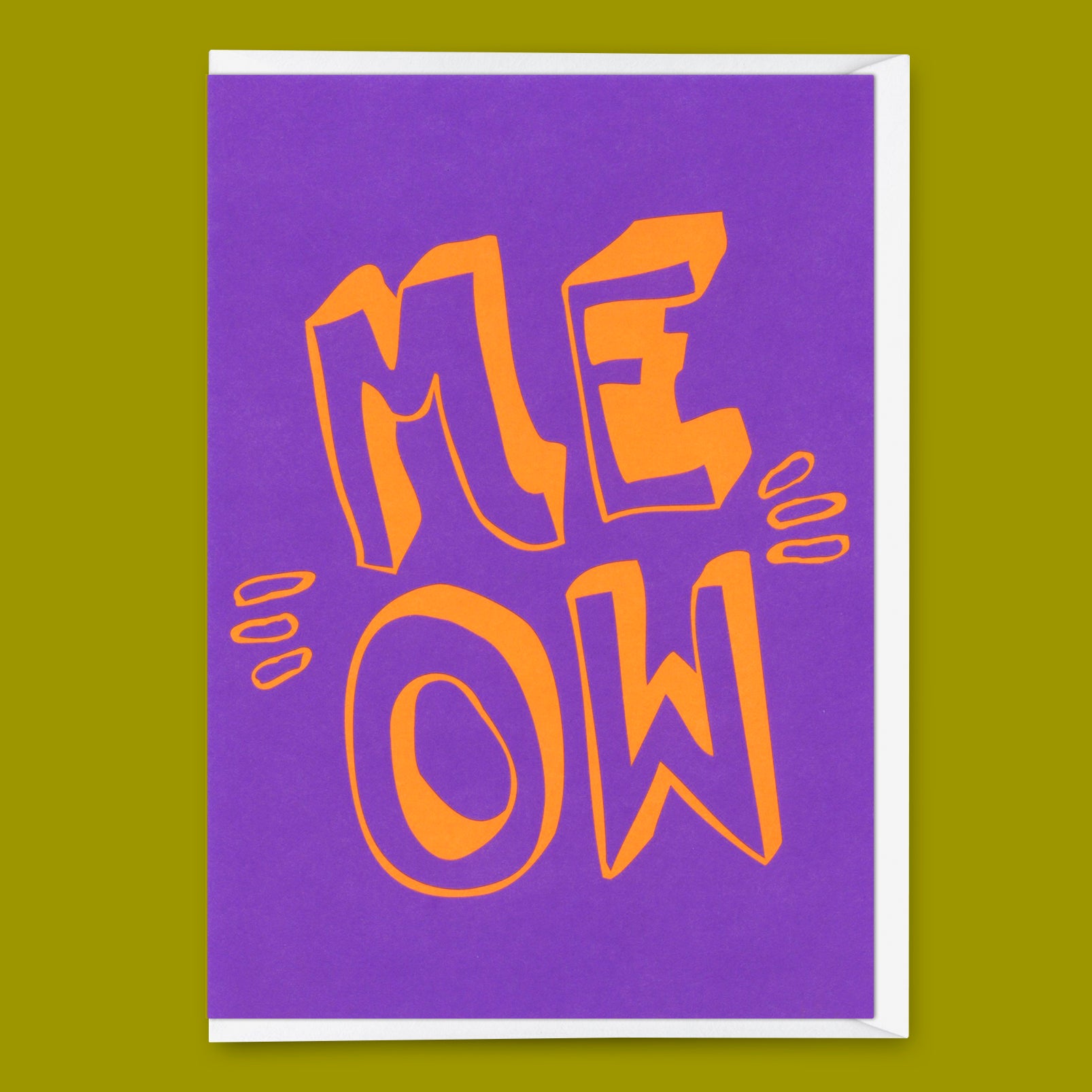 Grußkarte "Meow" | Besondere Klappkarte mit Katzen-Motiv