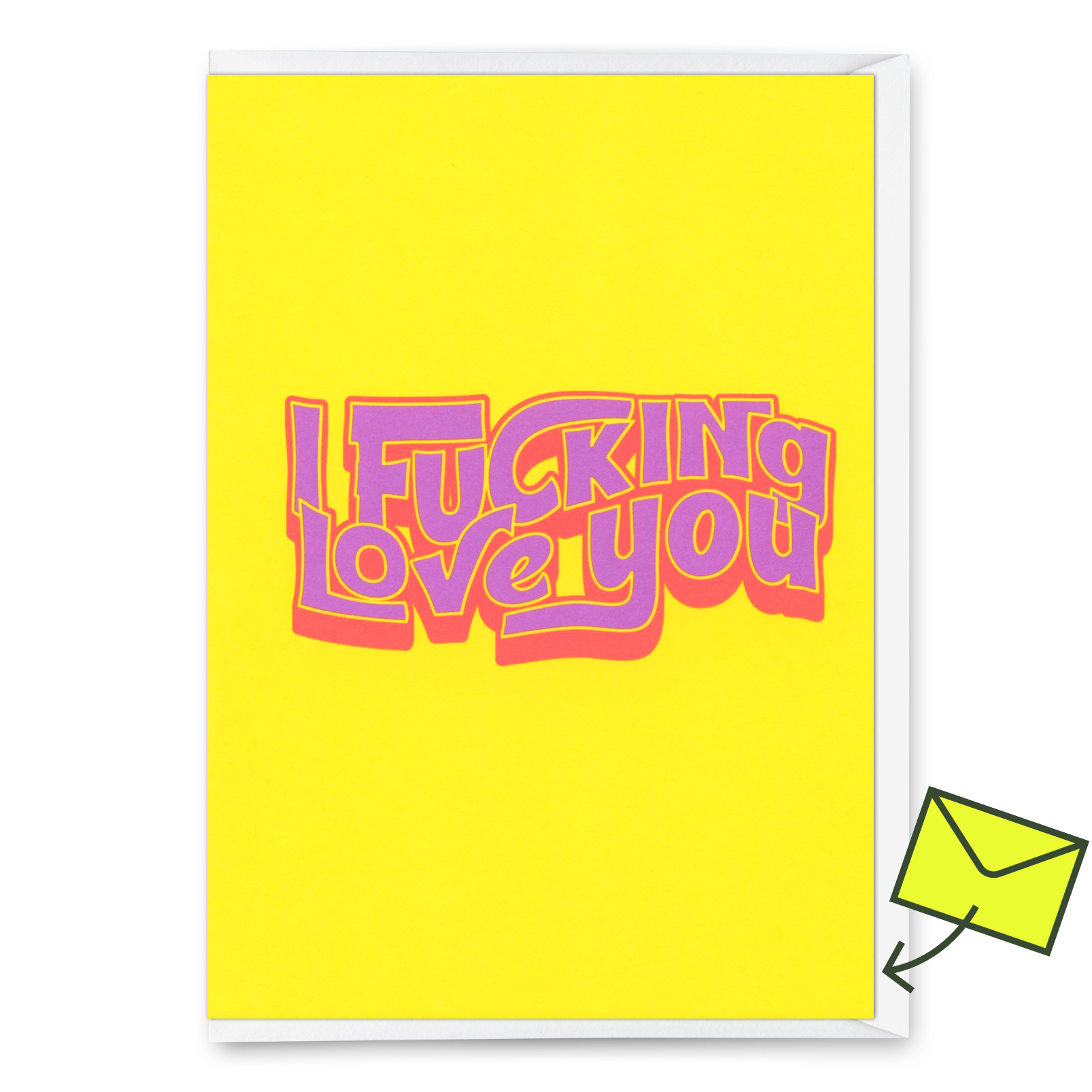 Grußkarte "I fucking love you" | Besondere Klappkarte für Verliebte