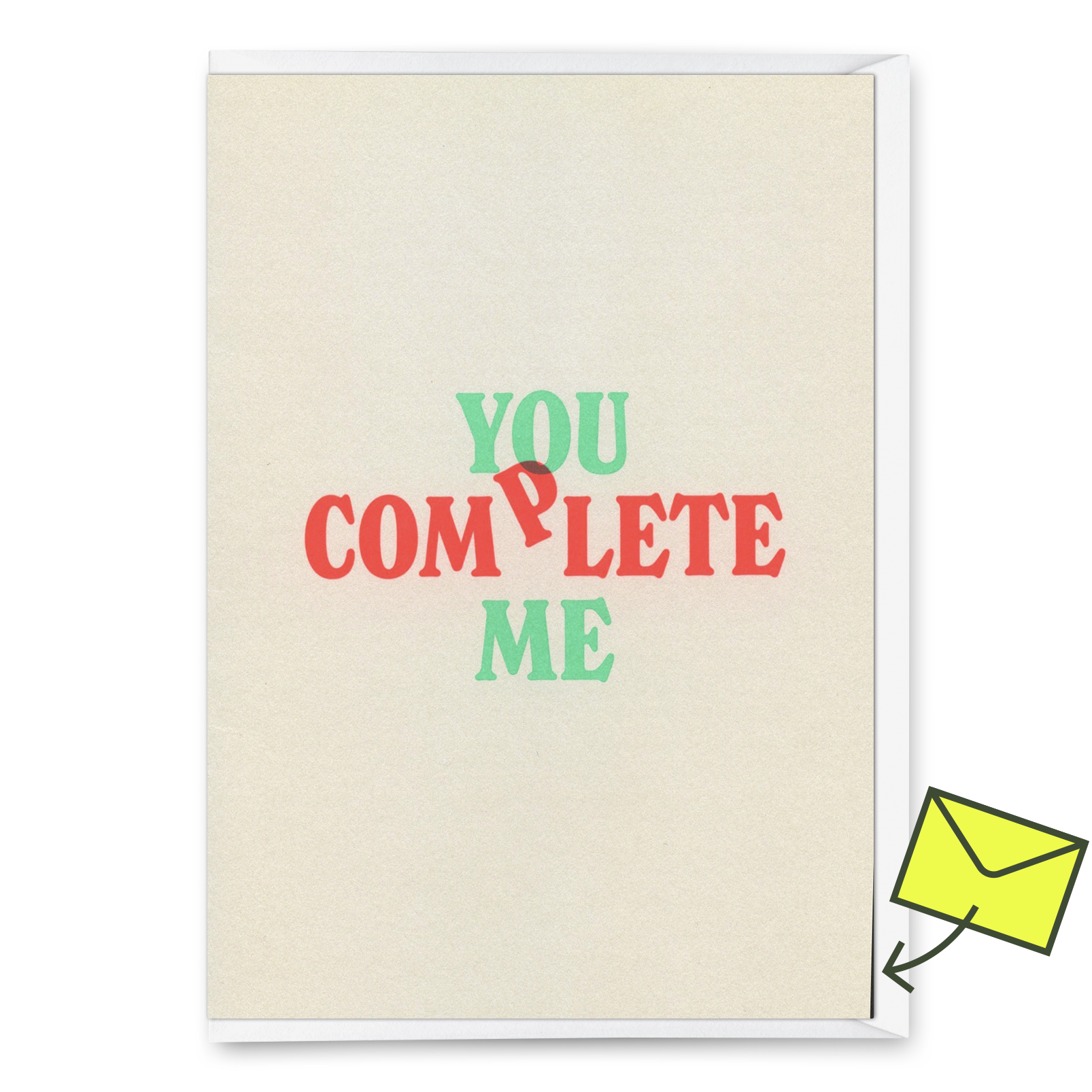 Grußkarte "You complete me." | Besondere Klappkarte für Verliebte
