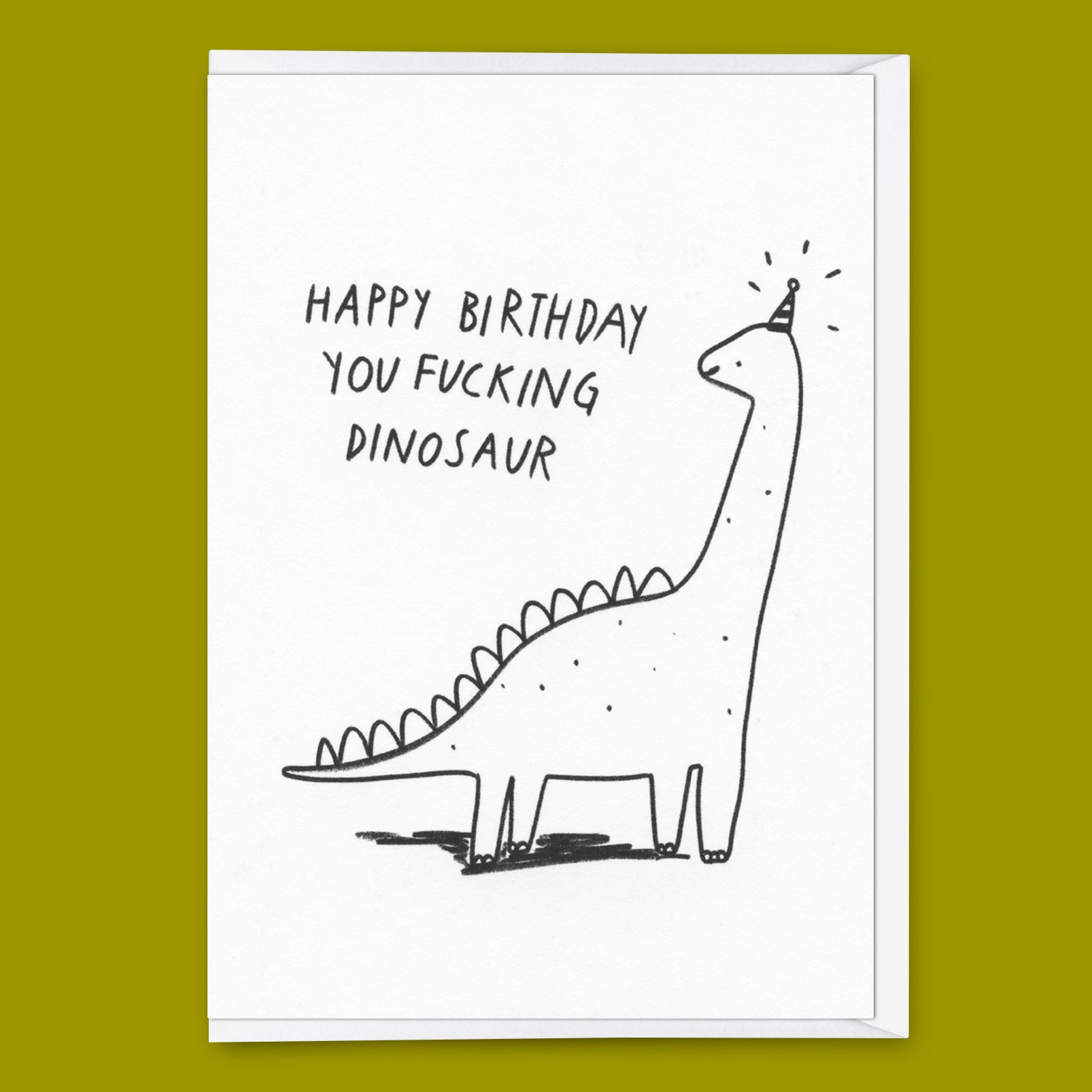 Grußkarte "Fucking dinosaur" | Lustige Klappkarte zum Geburtstag