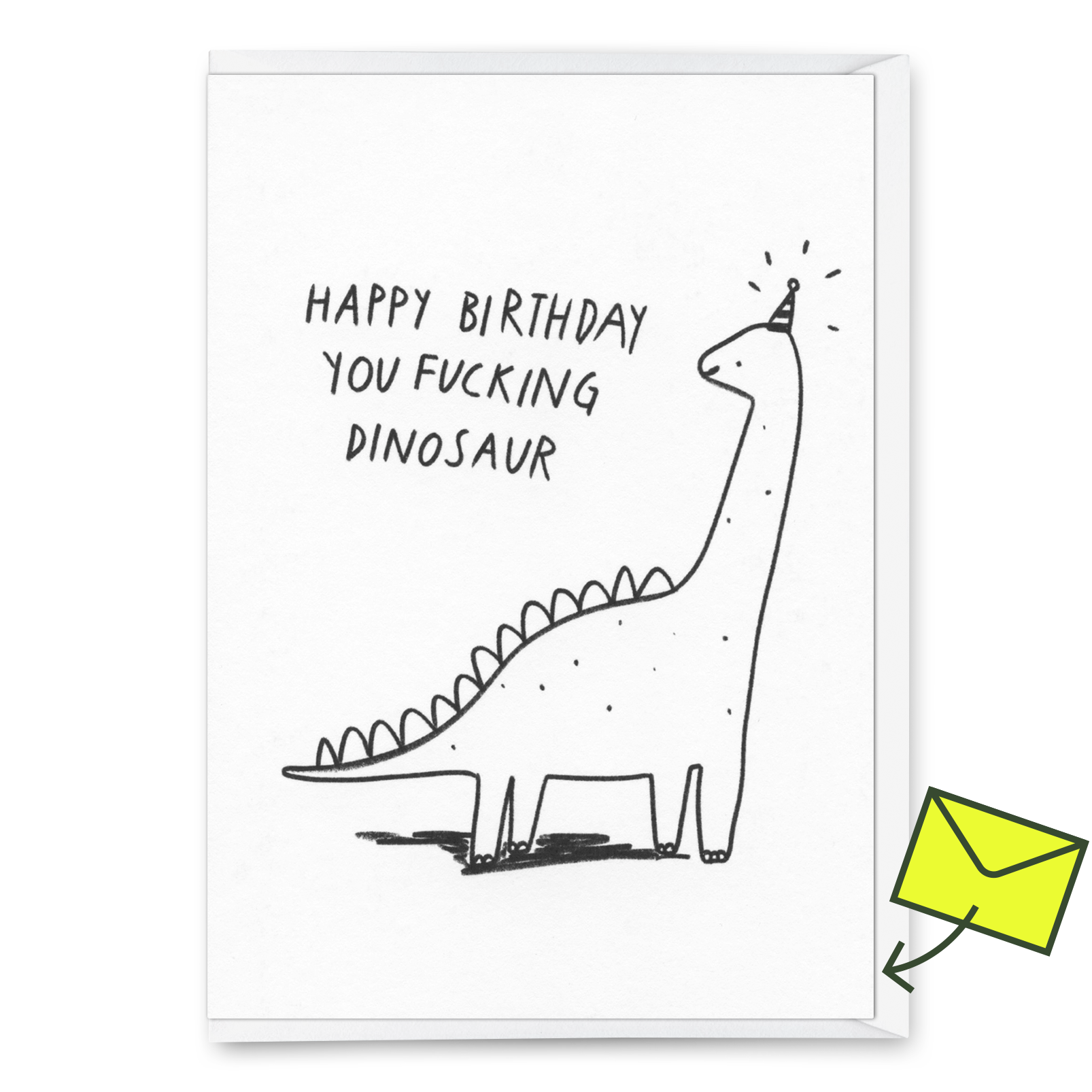 Grußkarte "Fucking dinosaur" | Lustige Klappkarte zum Geburtstag
