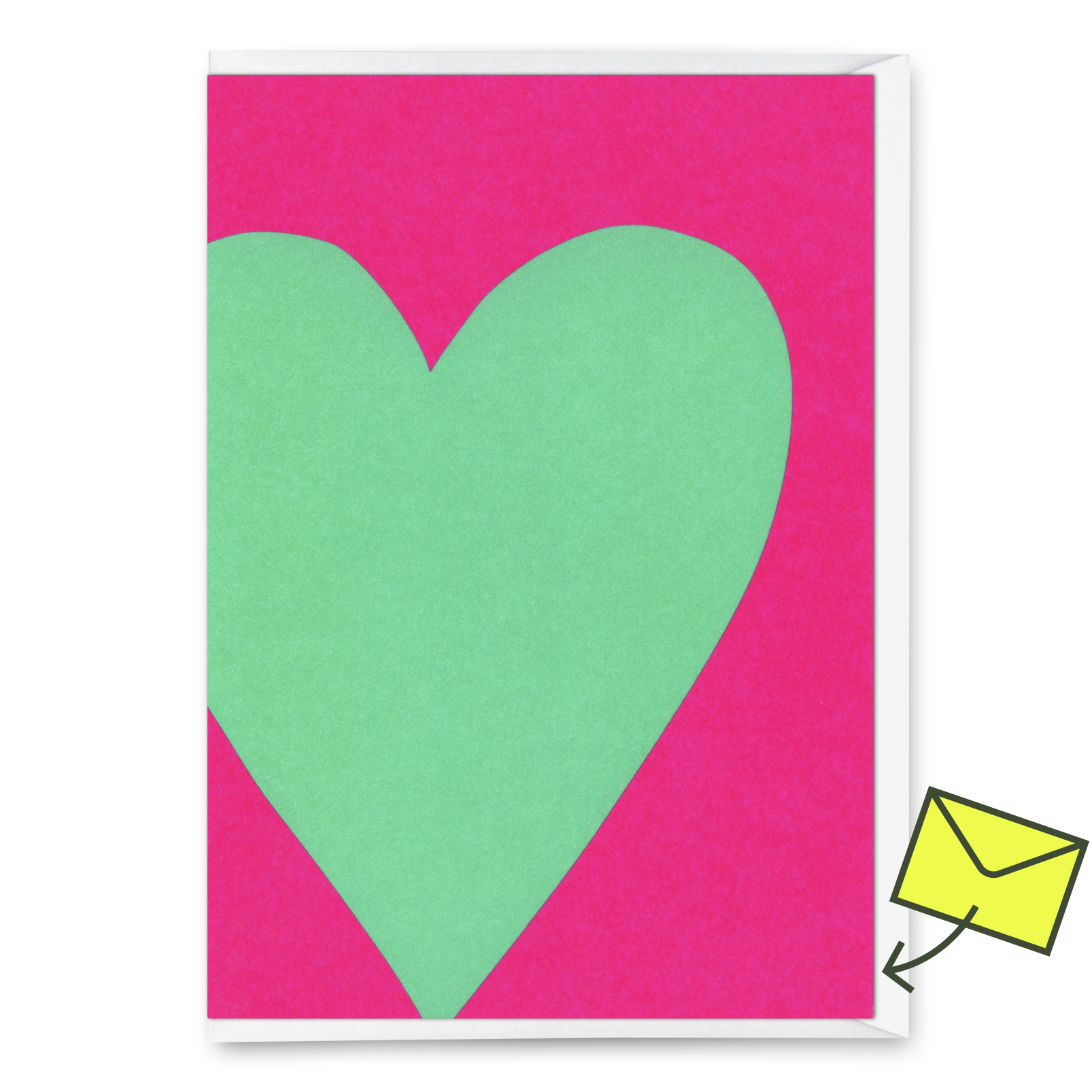 Grußkarte "Neon Heart 2" | Schöne Klappkarte für Verliebte