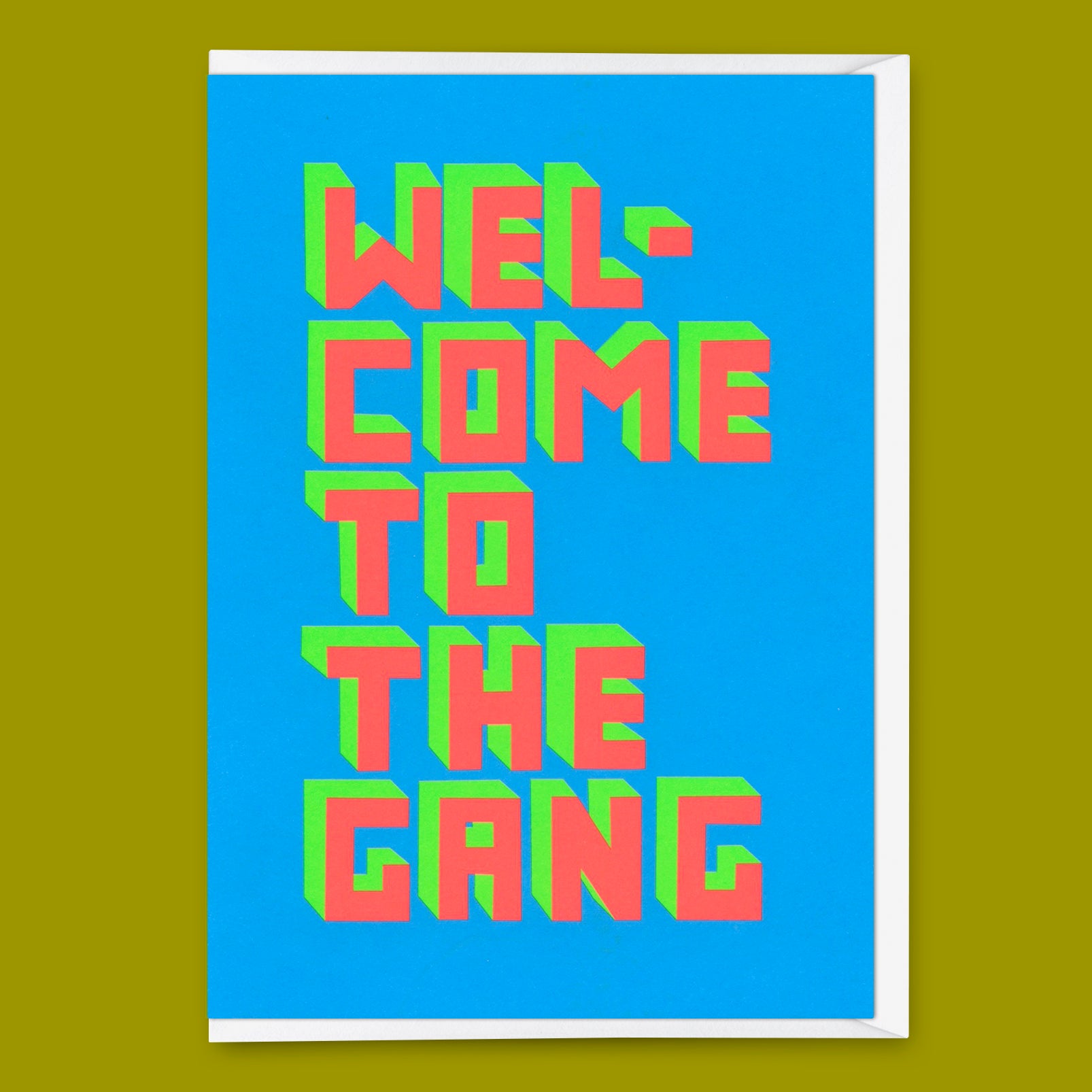 Grußkarte "Welcome to the gang" | Lustige Klappkarte zur Geburt