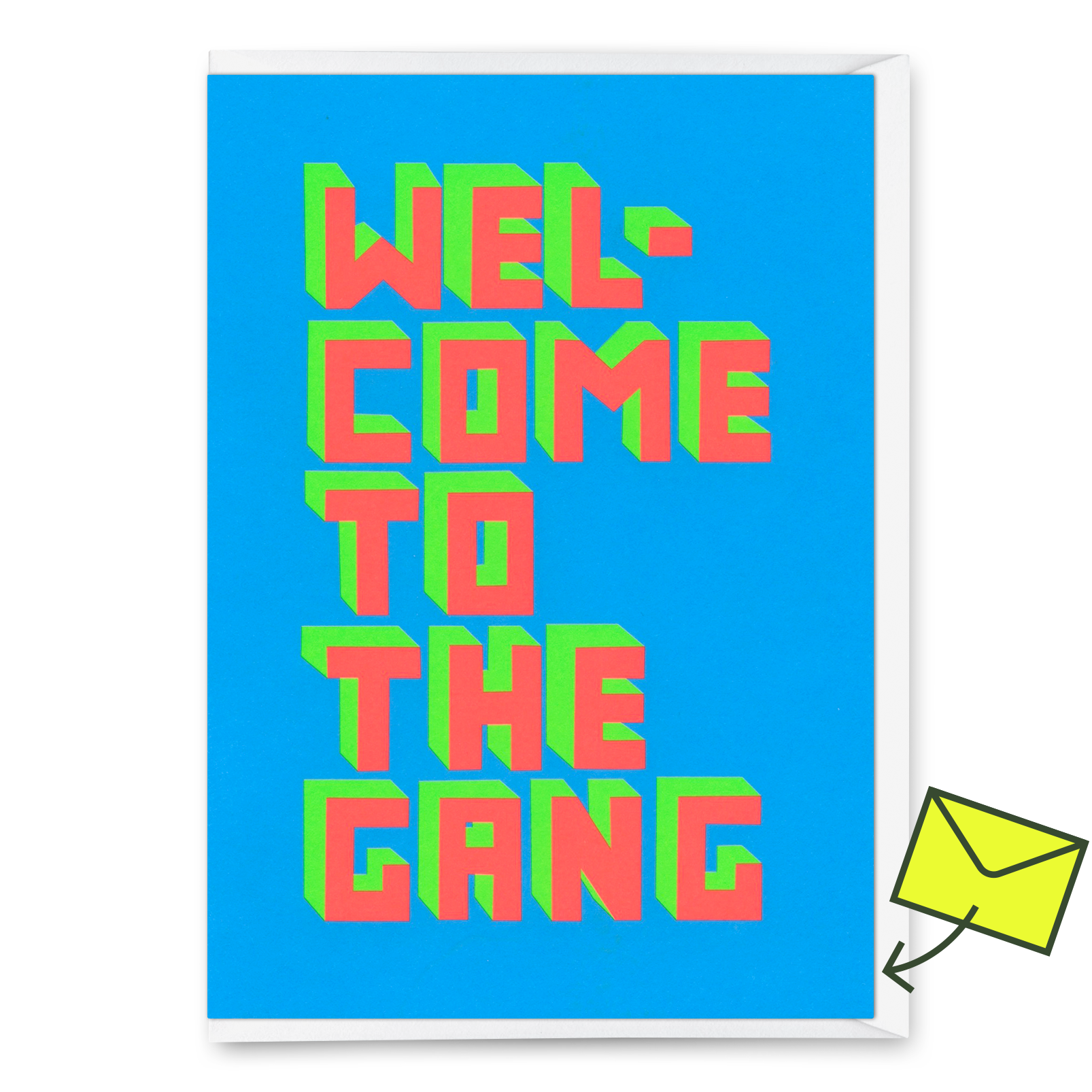 Grußkarte "Welcome to the gang" | Lustige Klappkarte zur Geburt