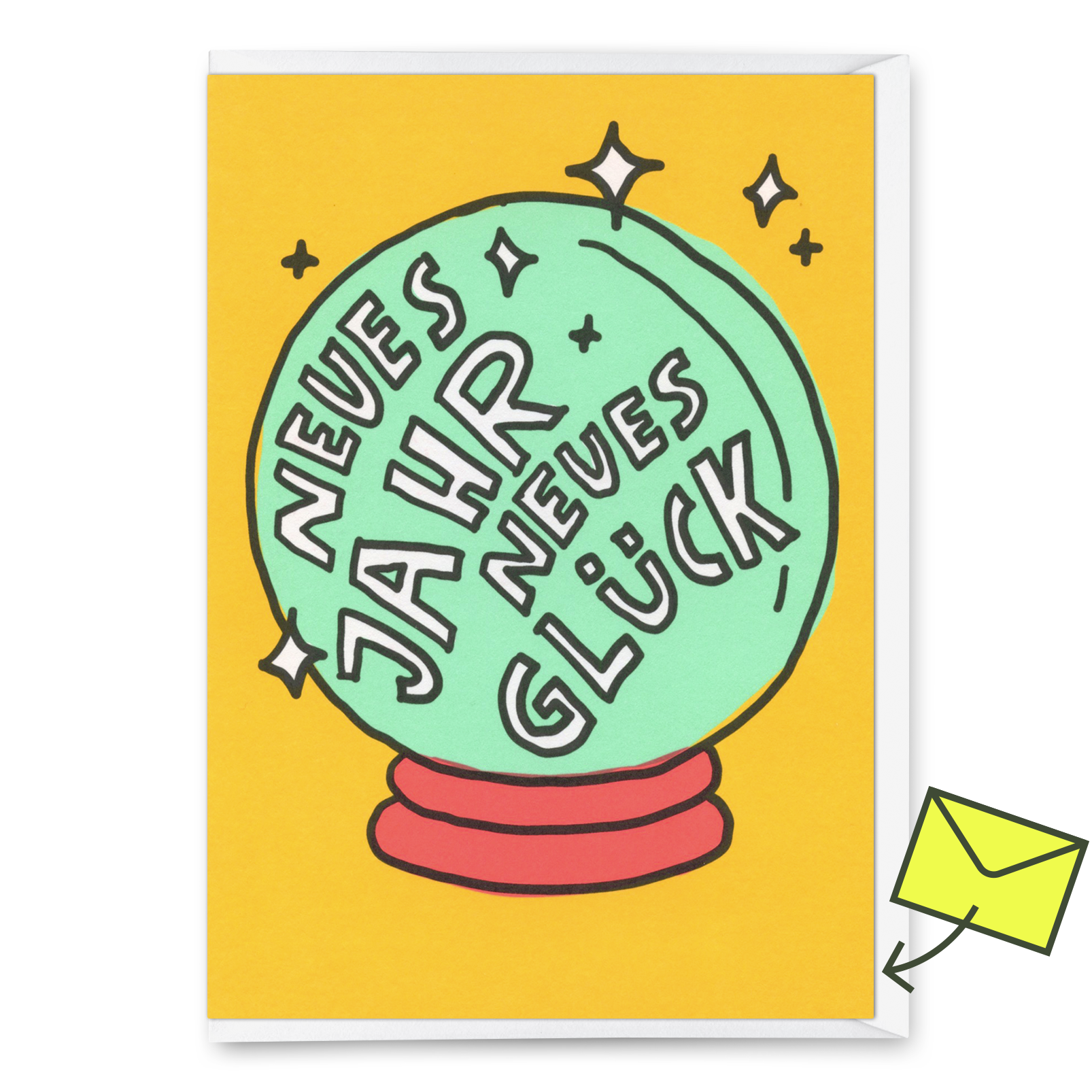 Grußkarte "Neues Jahr. Neues Glück." | Lustige Klappkarte zum Geburtstag