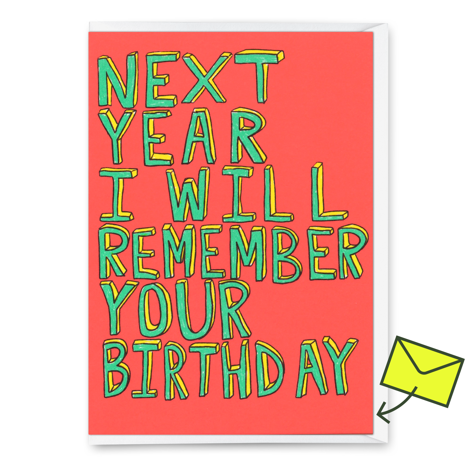 Grußkarte "I will remember your birthday" | Lustige Klappkarte zum Geburtstag