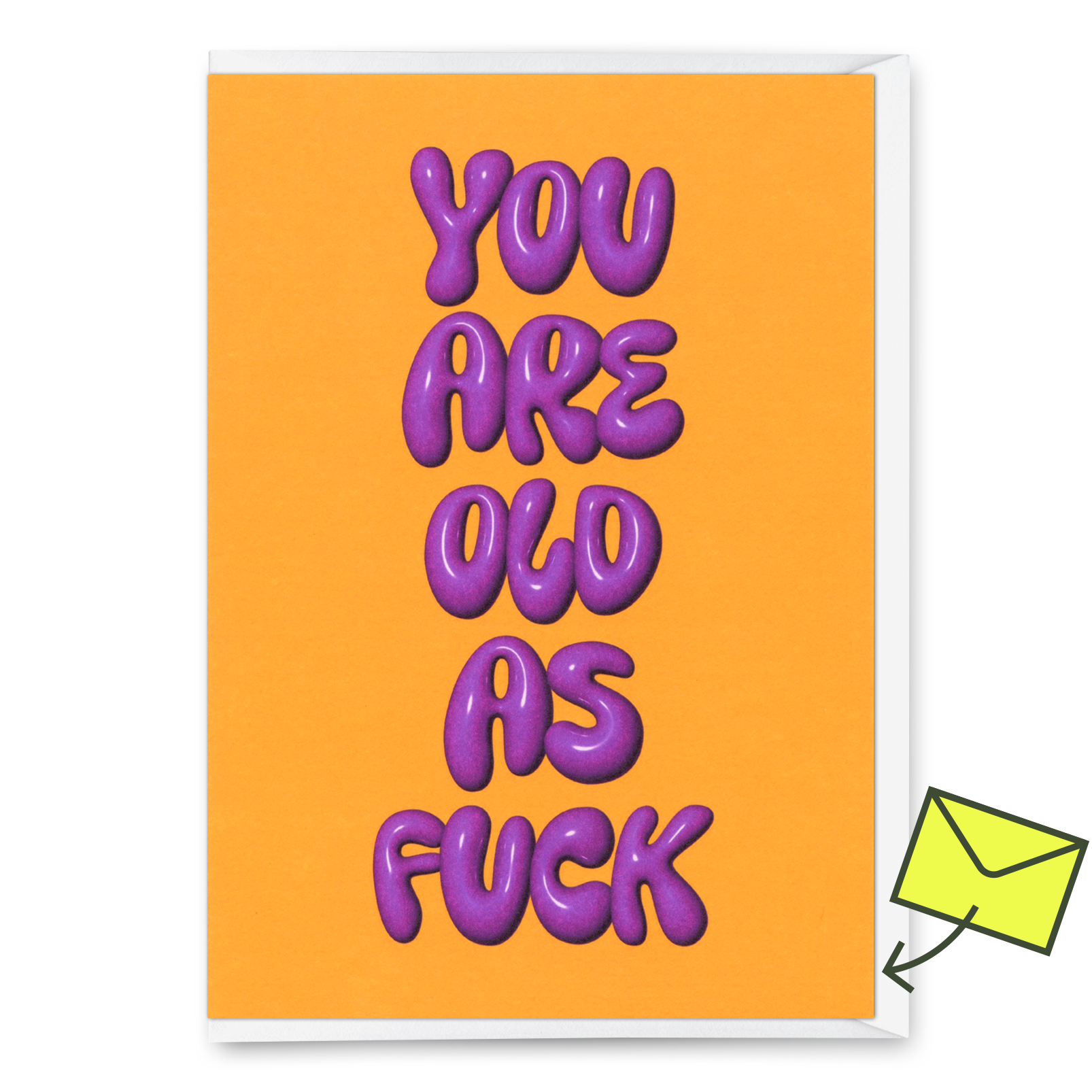 Grußkarte "OMG you are old as fuck" | Lustige Klappkarte zum Geburtstag
