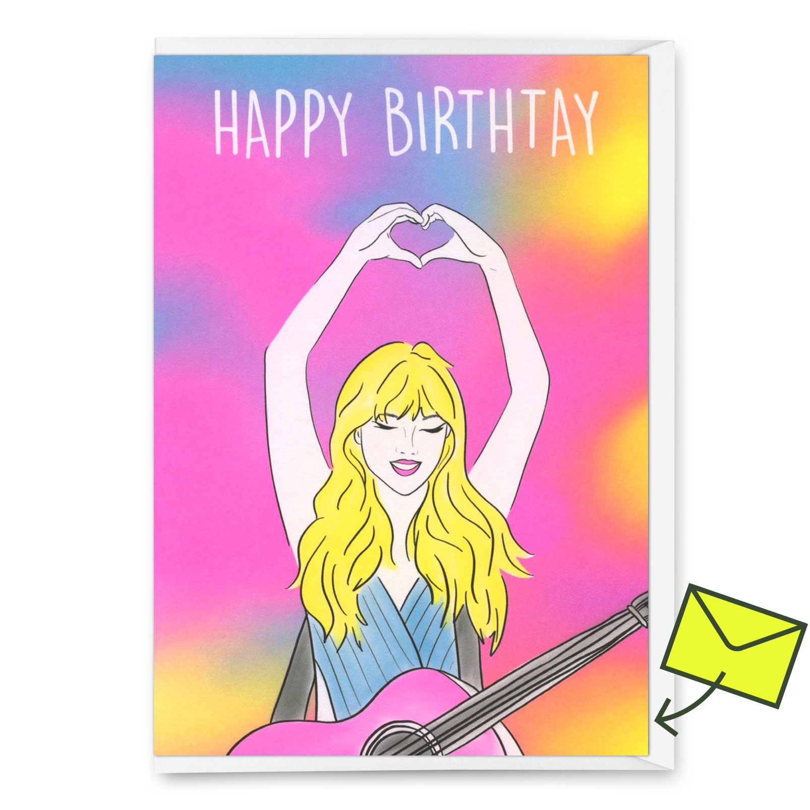 Grußkarte "Happy Birth-Tay" | Ausgefallene Klappkarte zum Geburtstag