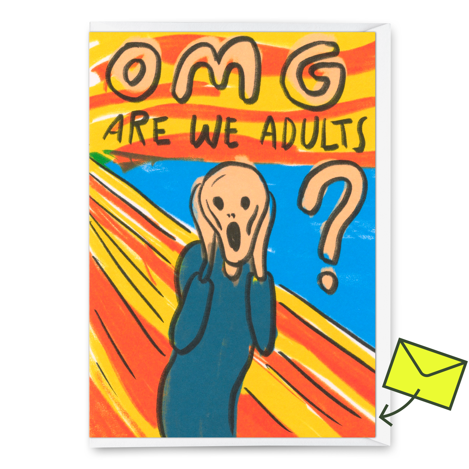 Grußkarte "OMG – we are adults" | Lustige Klappkarte zum Geburtstag