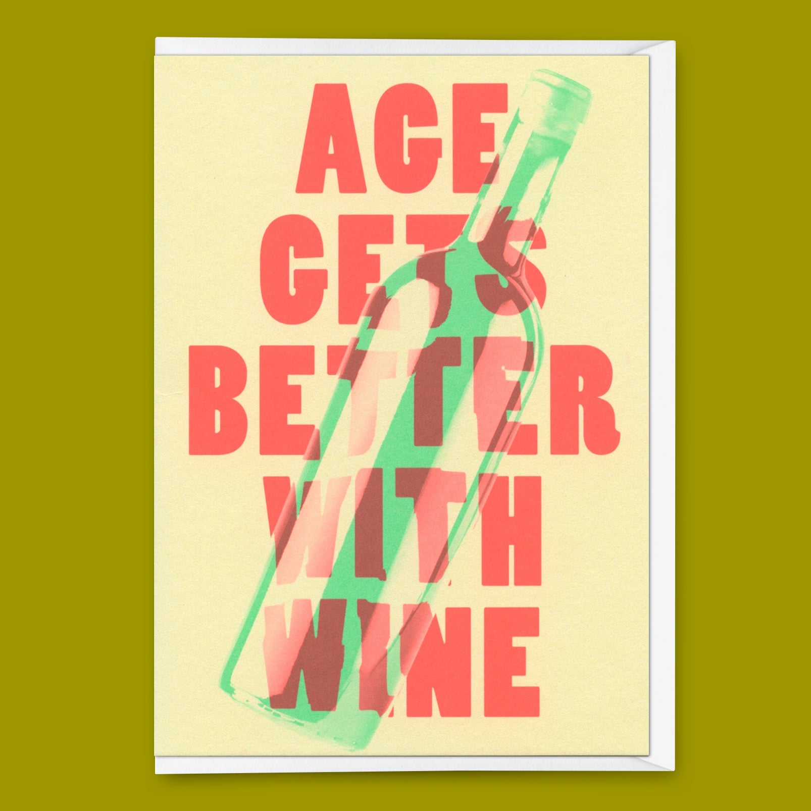 Grußkarte "Age gets better with wine" | Lustige Klappkarte zum Geburtstag