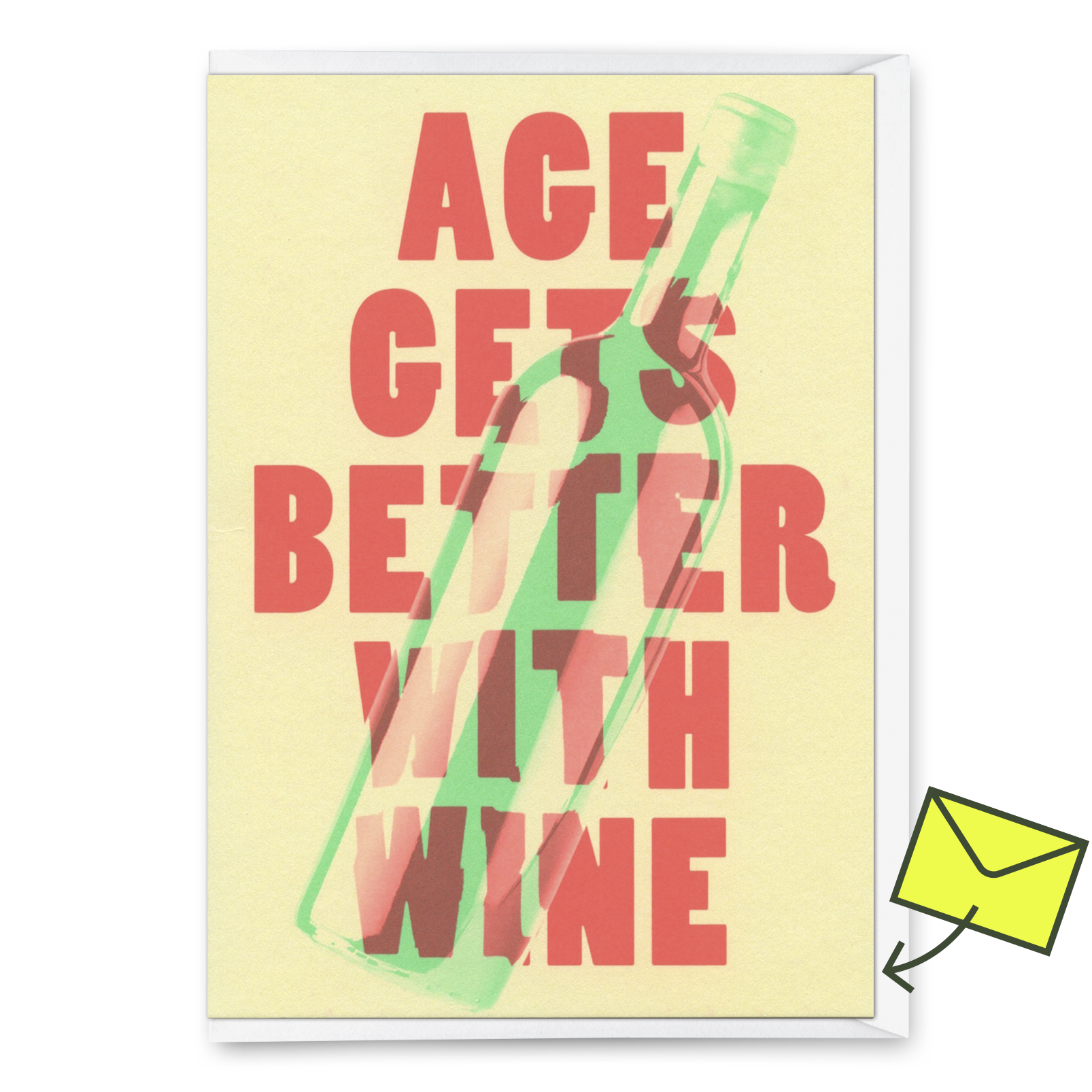 Grußkarte "Age gets better with wine" | Lustige Klappkarte zum Geburtstag