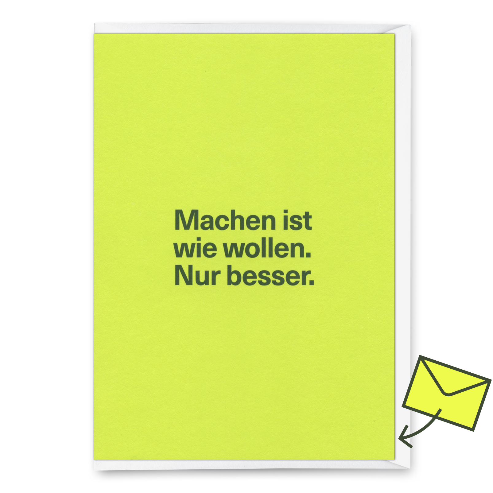Grußkarte "Machen ist wie wollen" | Lustige Klappkarte für jeden Anlass