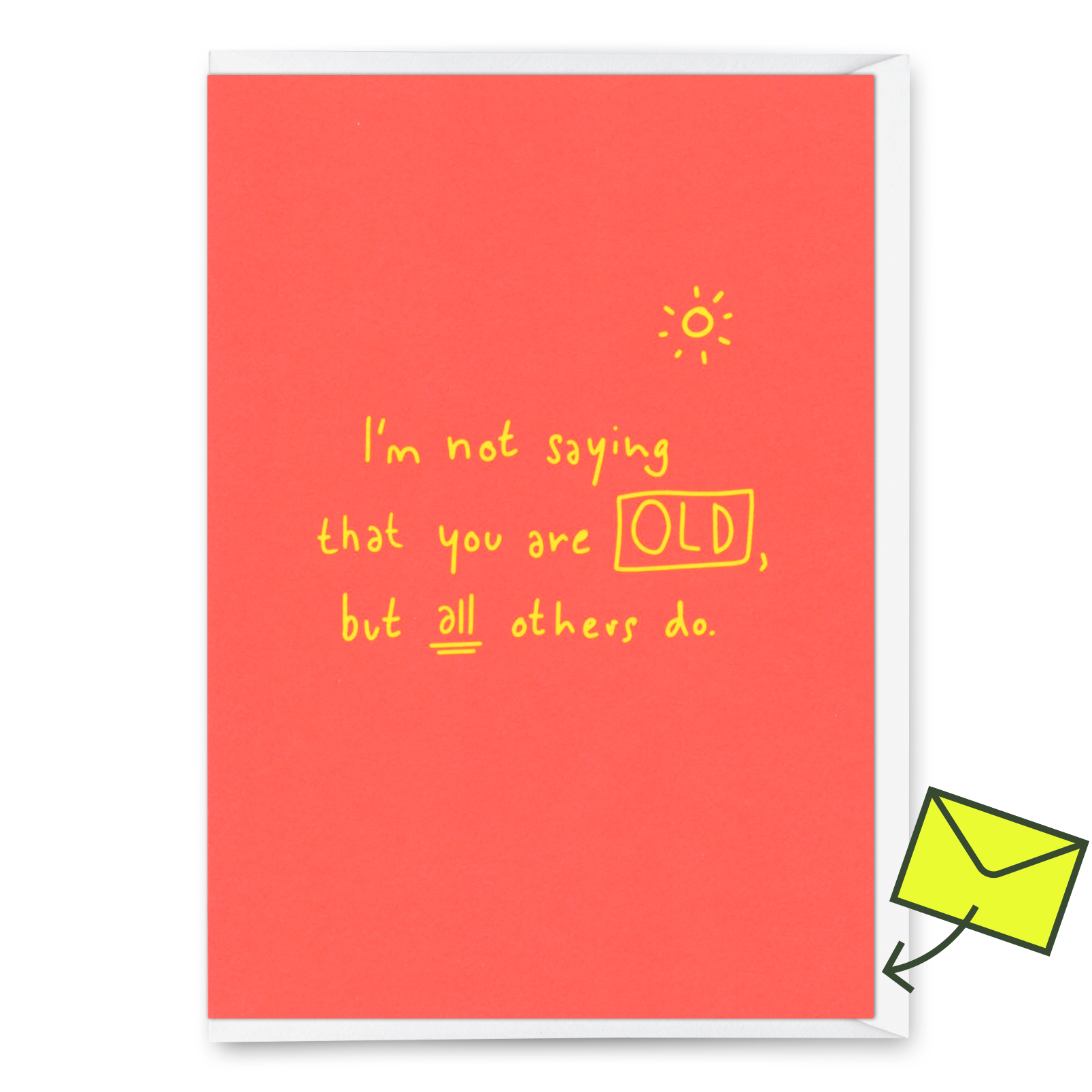 Grußkarte "Not saying that you’re old" | Lustige Klappkarte zum Geburtstag