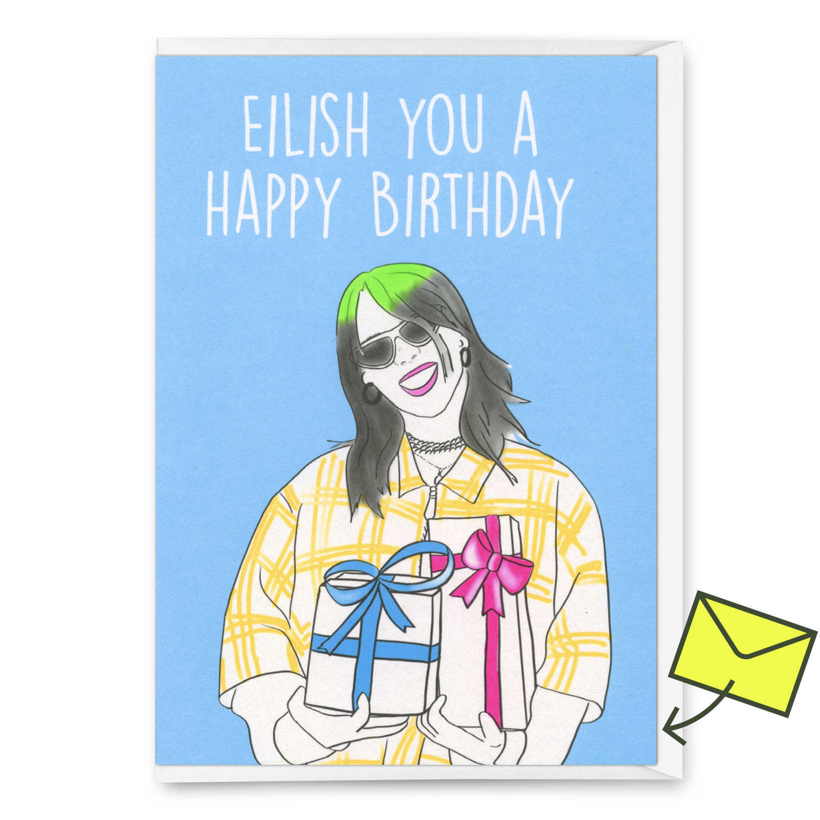 Grußkarte "Eilish you a happy Birthday " | Lustige Klappkarte zum Geburtstag