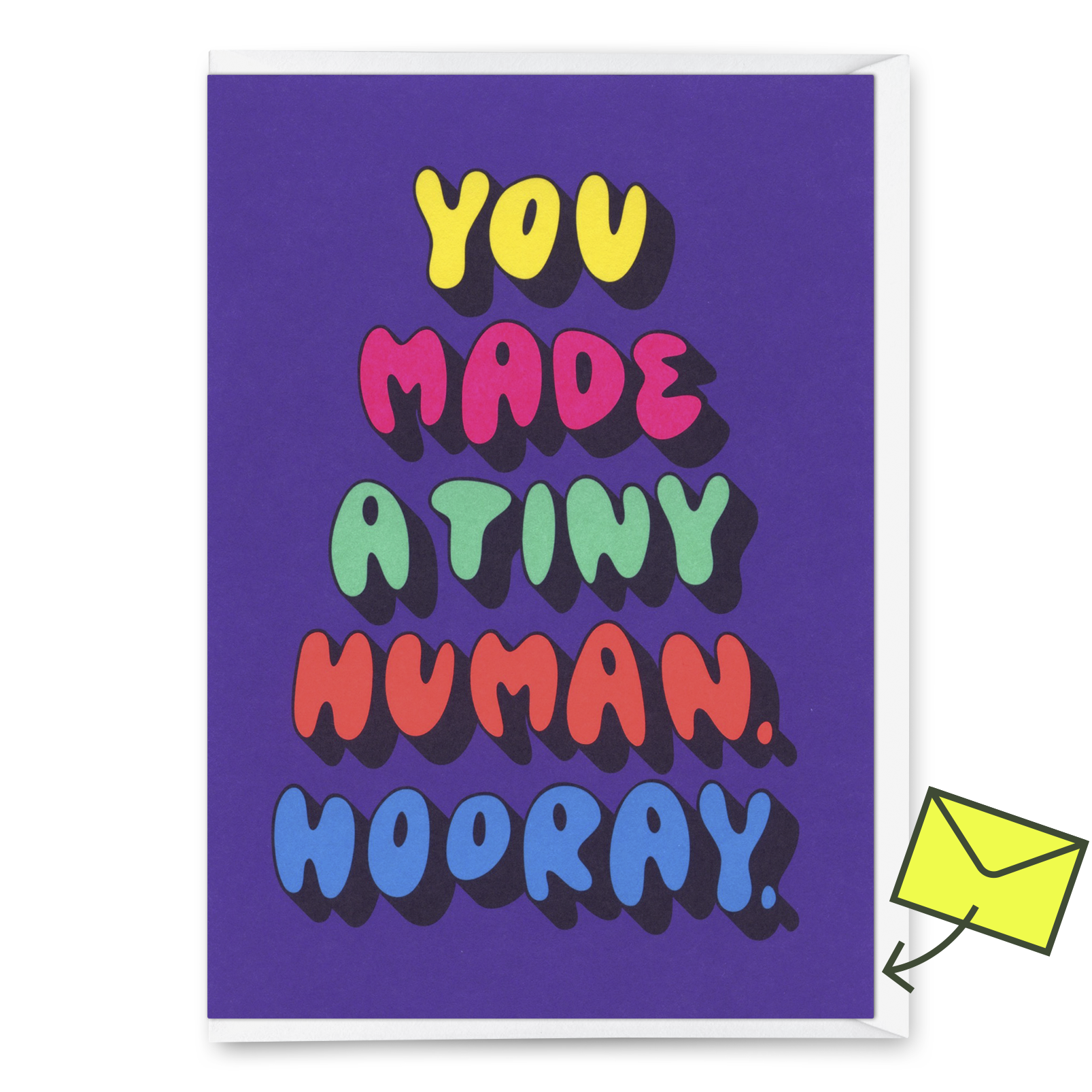 Grußkarte "You made a tiny human" | Besondere Klappkarte zur Geburt