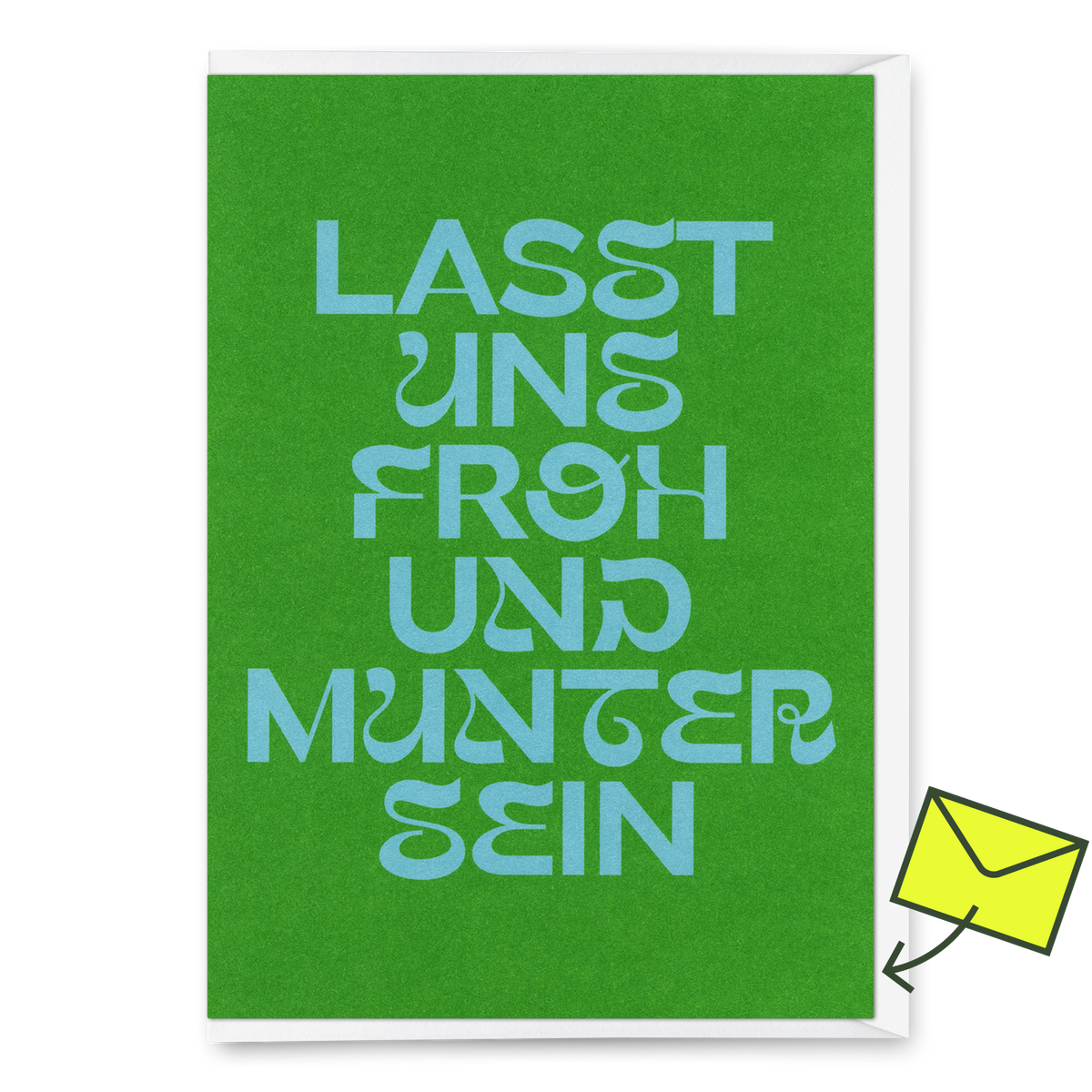 Grußkarte "Lasst uns froh und munter sein Huge Type" | Ausgefallene Klappkarte zu Weihnachten