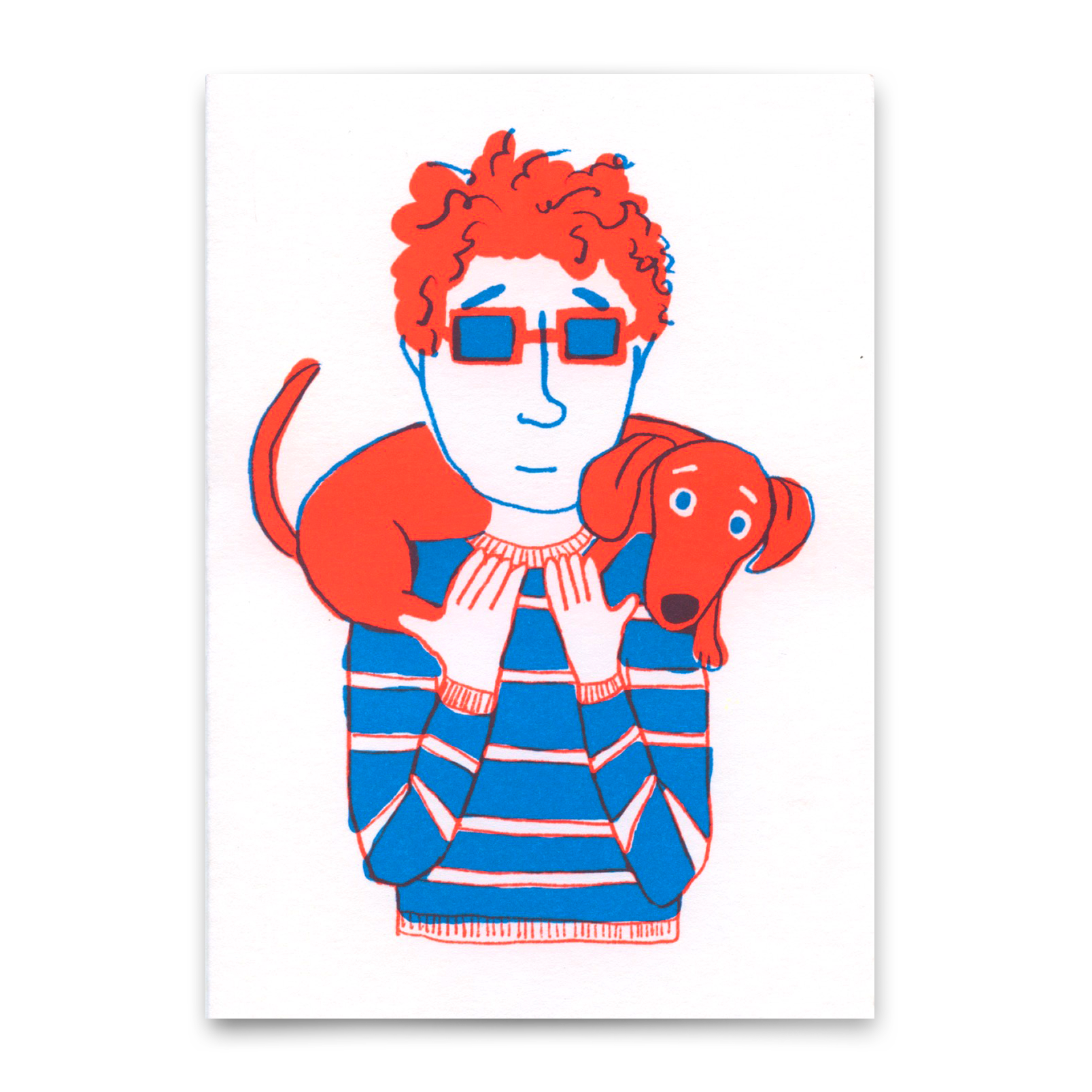 Postcard "Dogman" | Funny card with dog motif