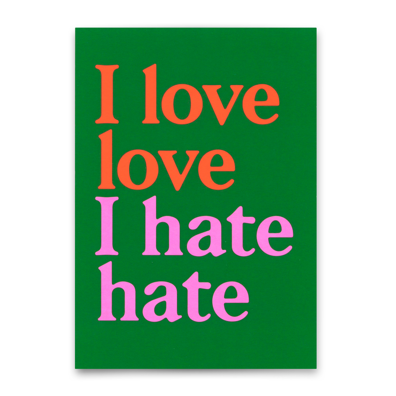 Postcard "I love love Green" | Unusual card with saying