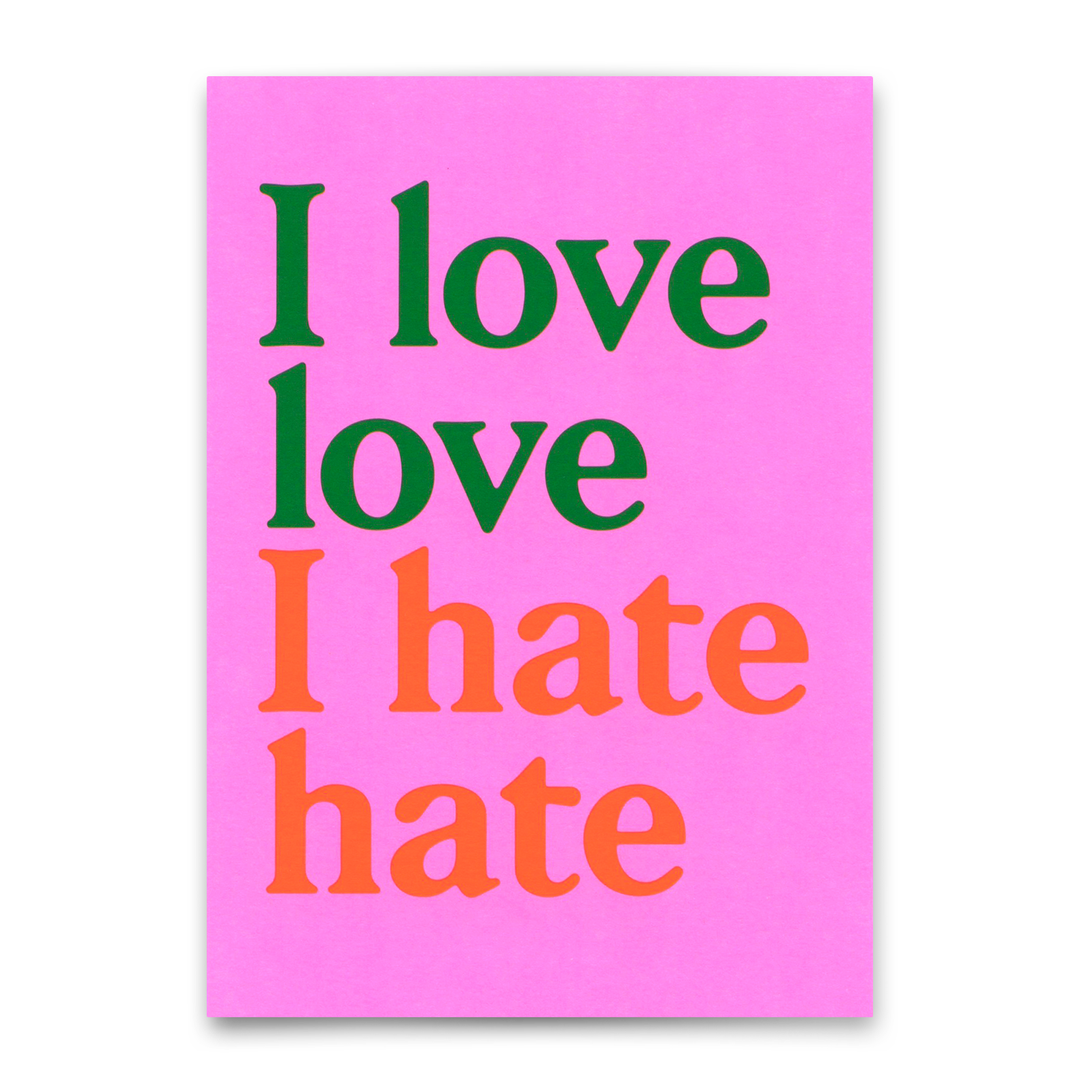 Postkarte "I love love Pink" | Ausgefallene Karte mit Spruch