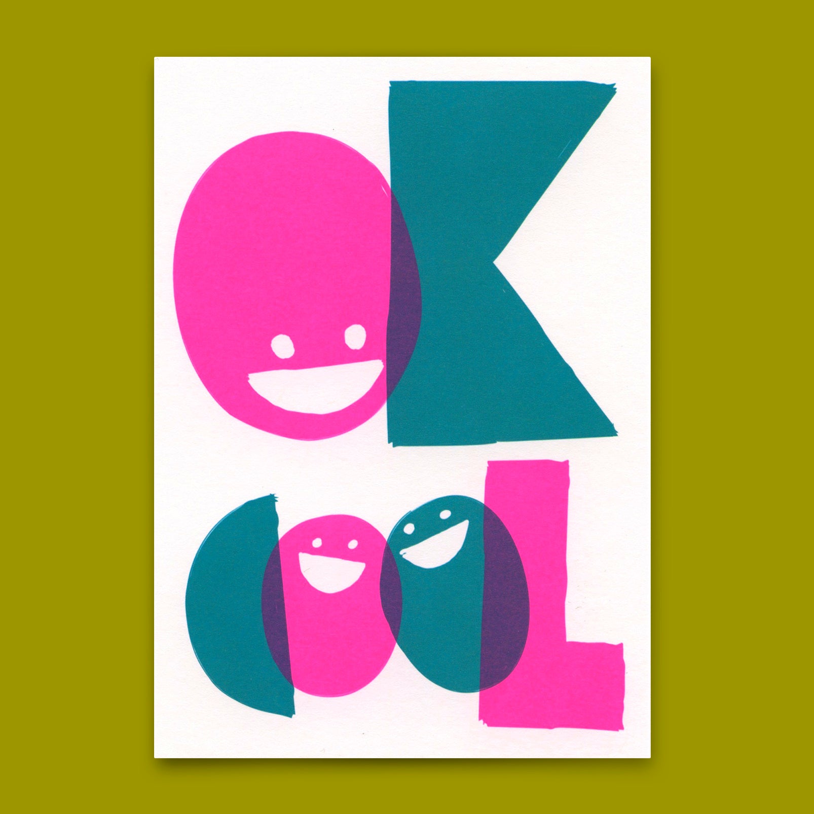 Postcard "Ok cool" | Special card with saying