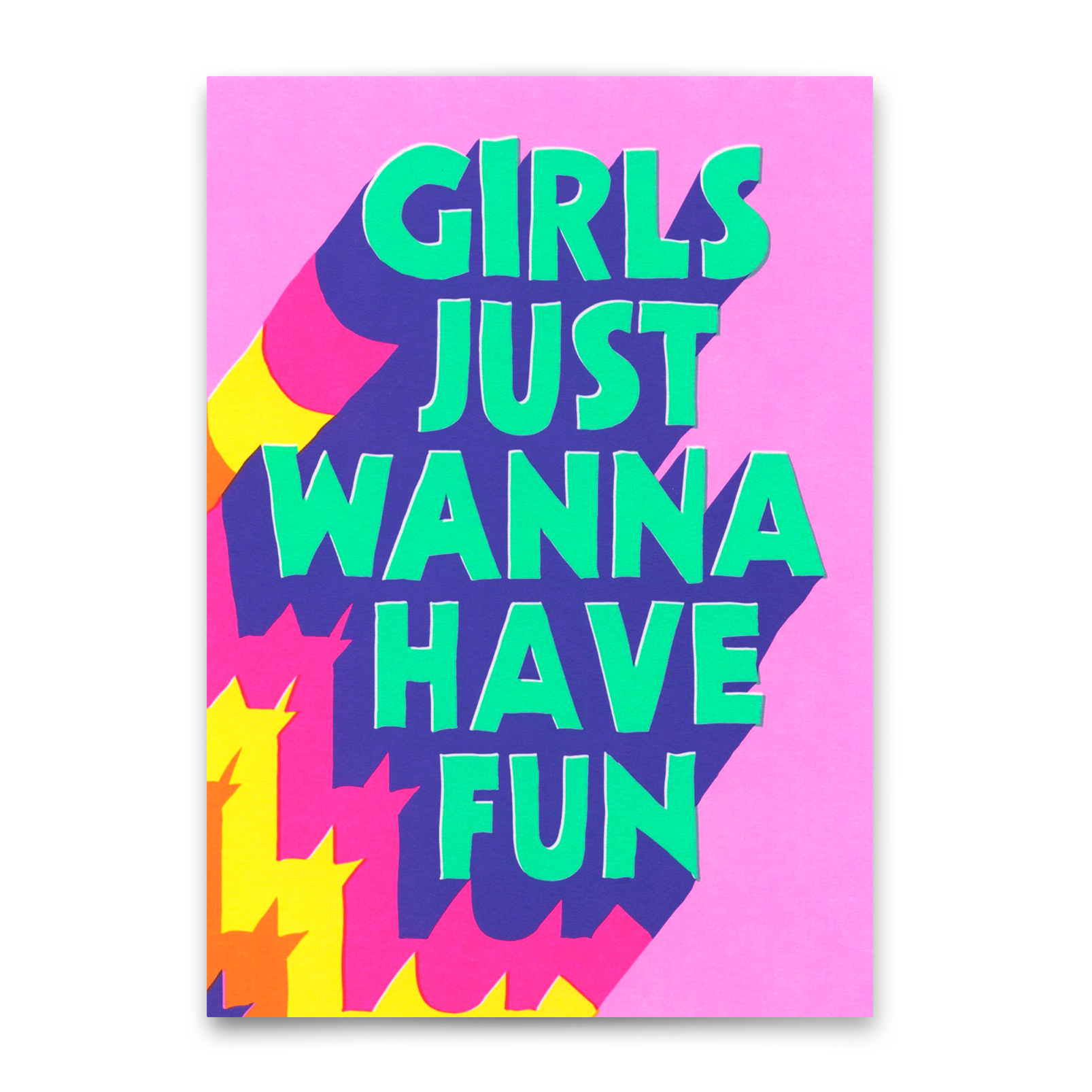 Postcard "Girls just wanna have fun" | Cool card with saying