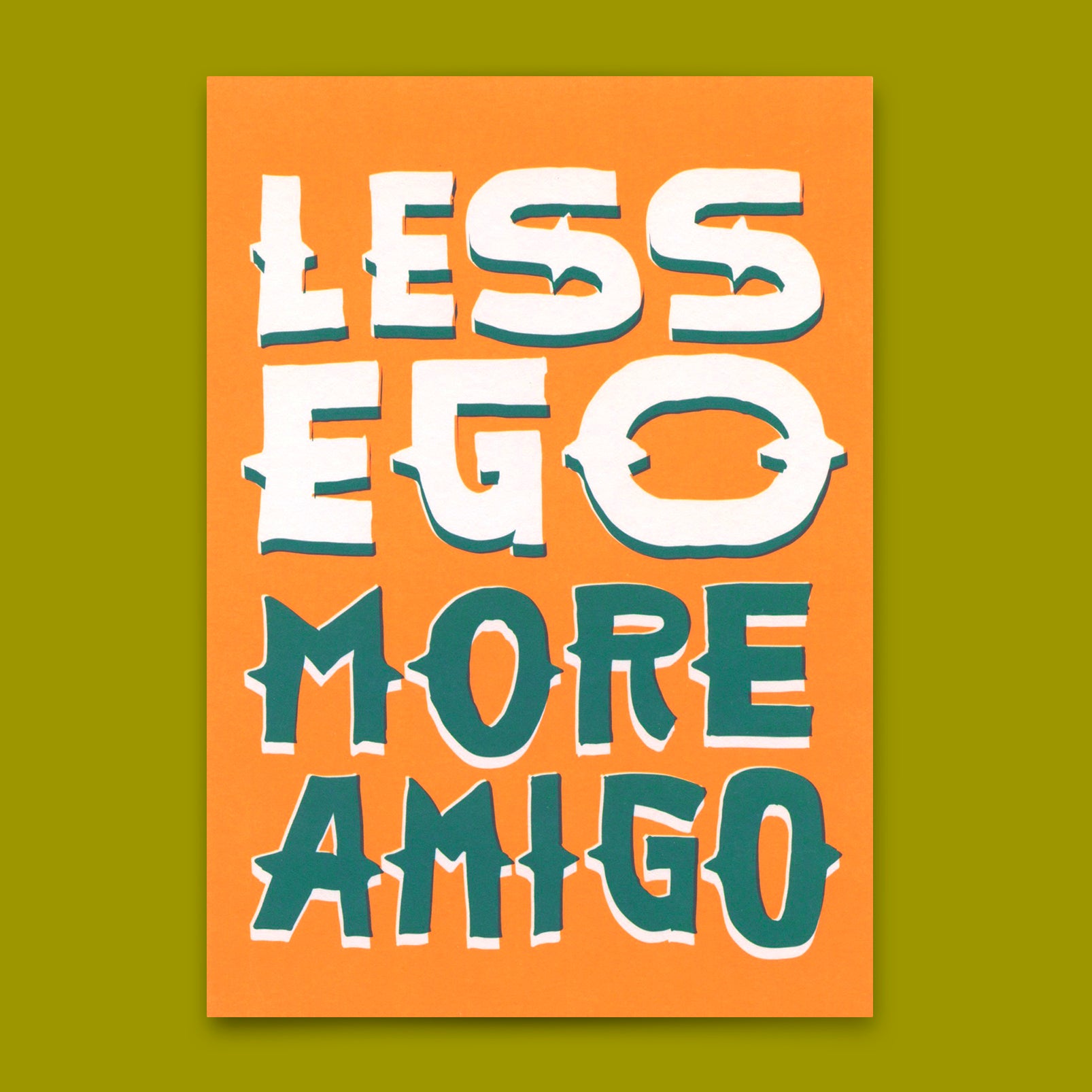 Postcard "Less ego more amigo" | Special card with saying